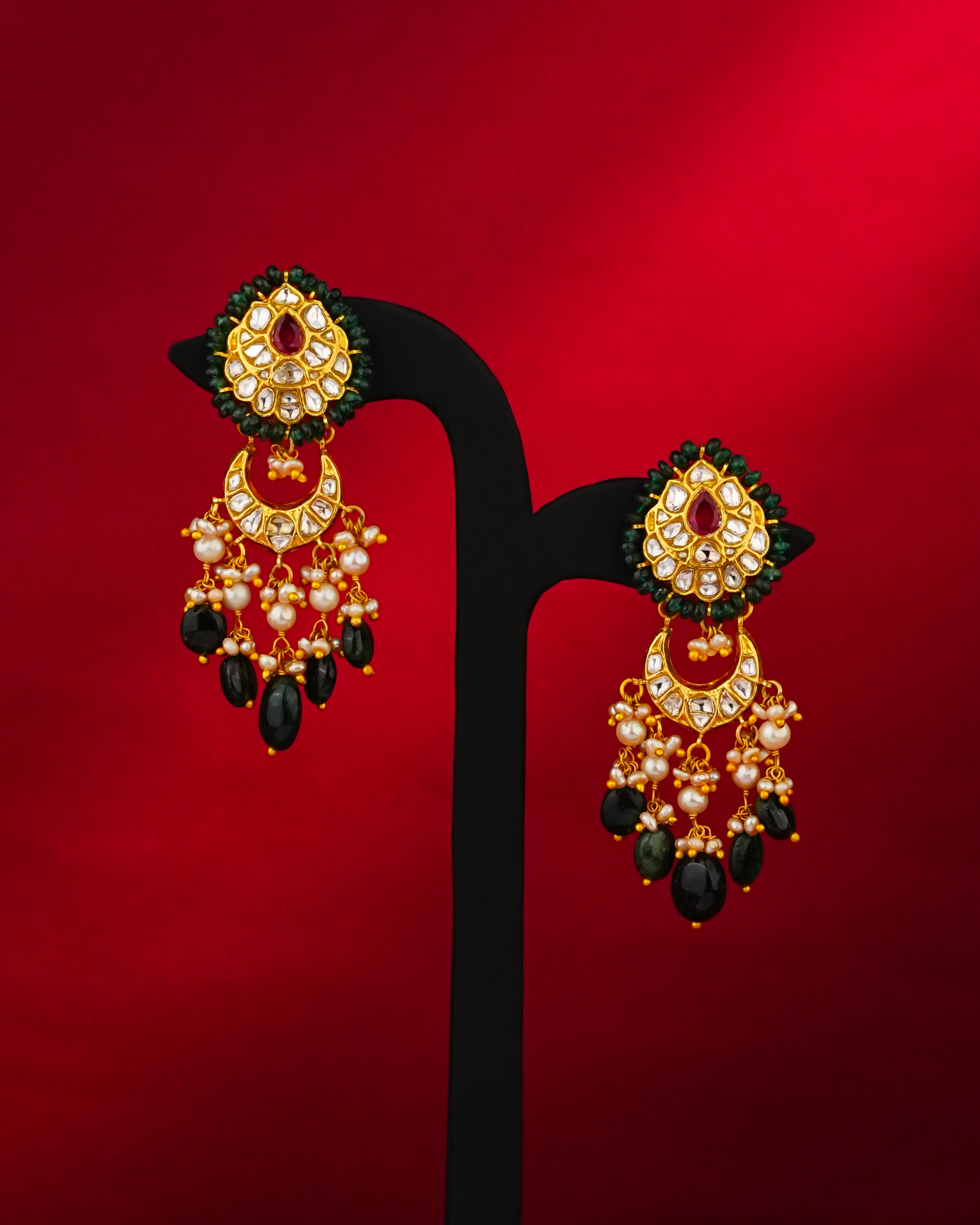 Nimra Polki Long Earrings