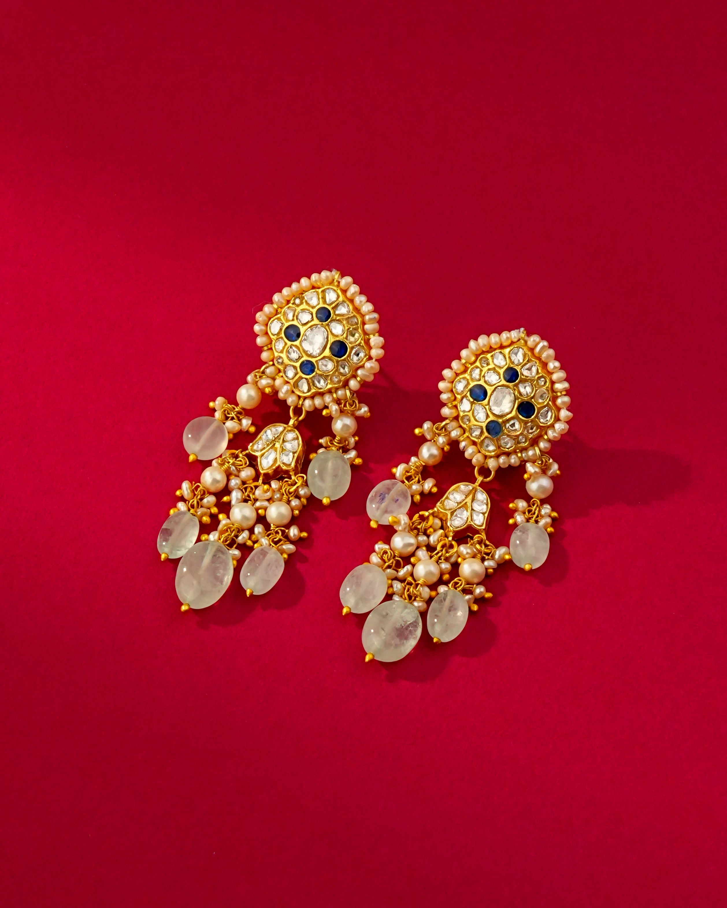 Devika Polki Long Earrings