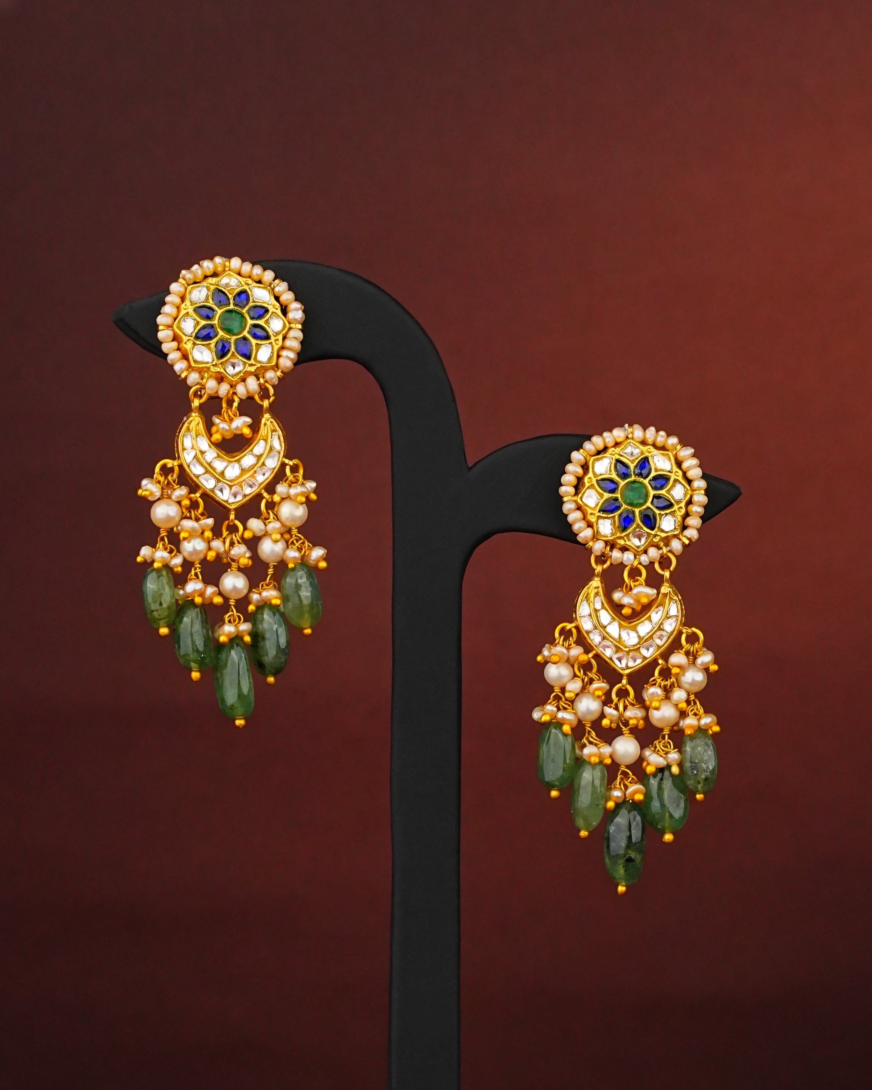 Bhumi Polki Long Earrings