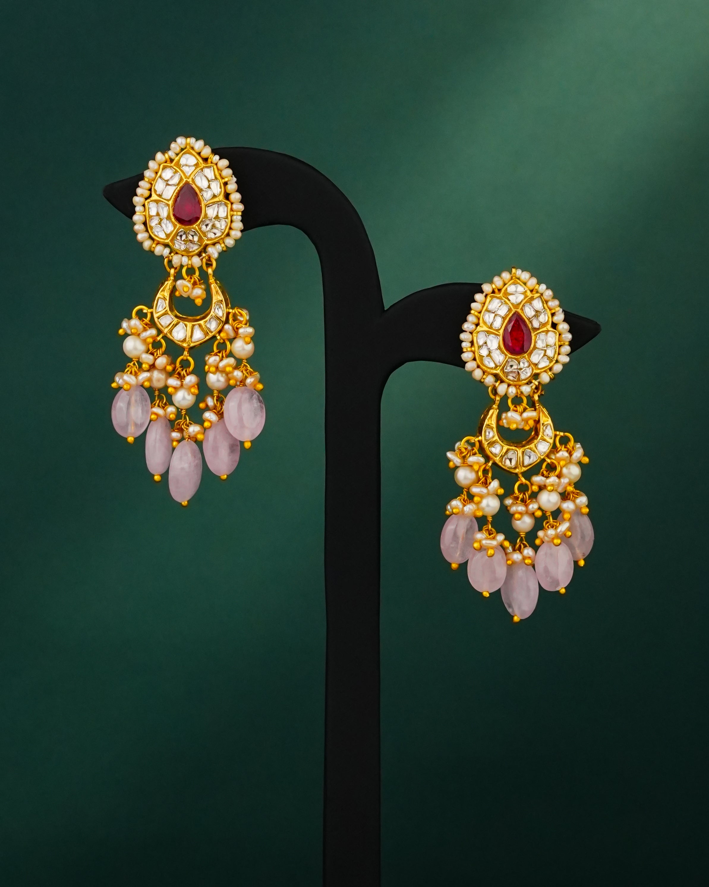 Tara Polki Long Earrings