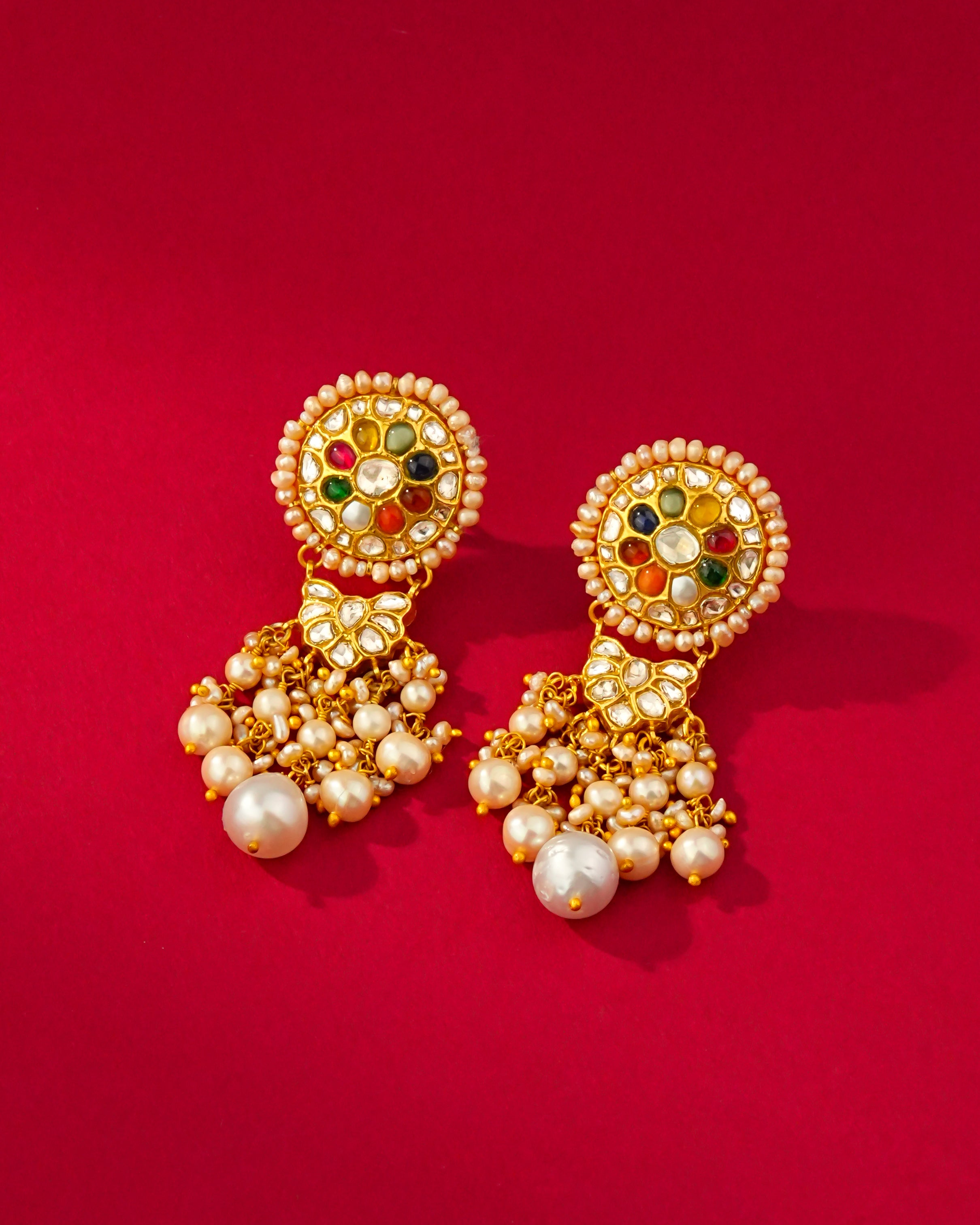 Eshita Polki Long Earrings