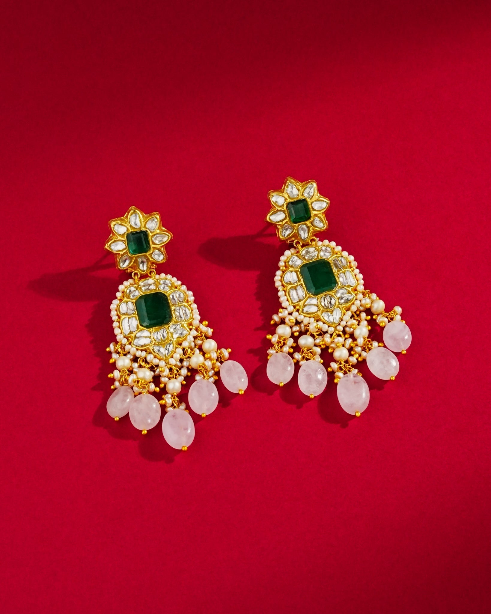 Ayushi Polki Long Earrings