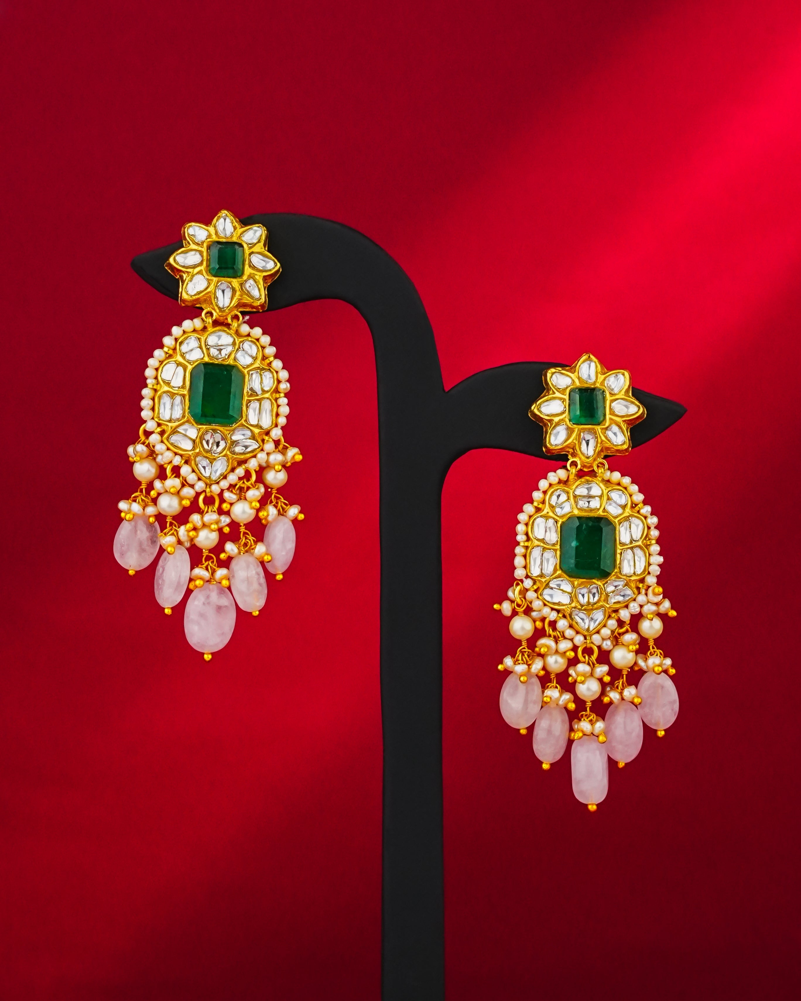 Ayushi Polki Long Earrings