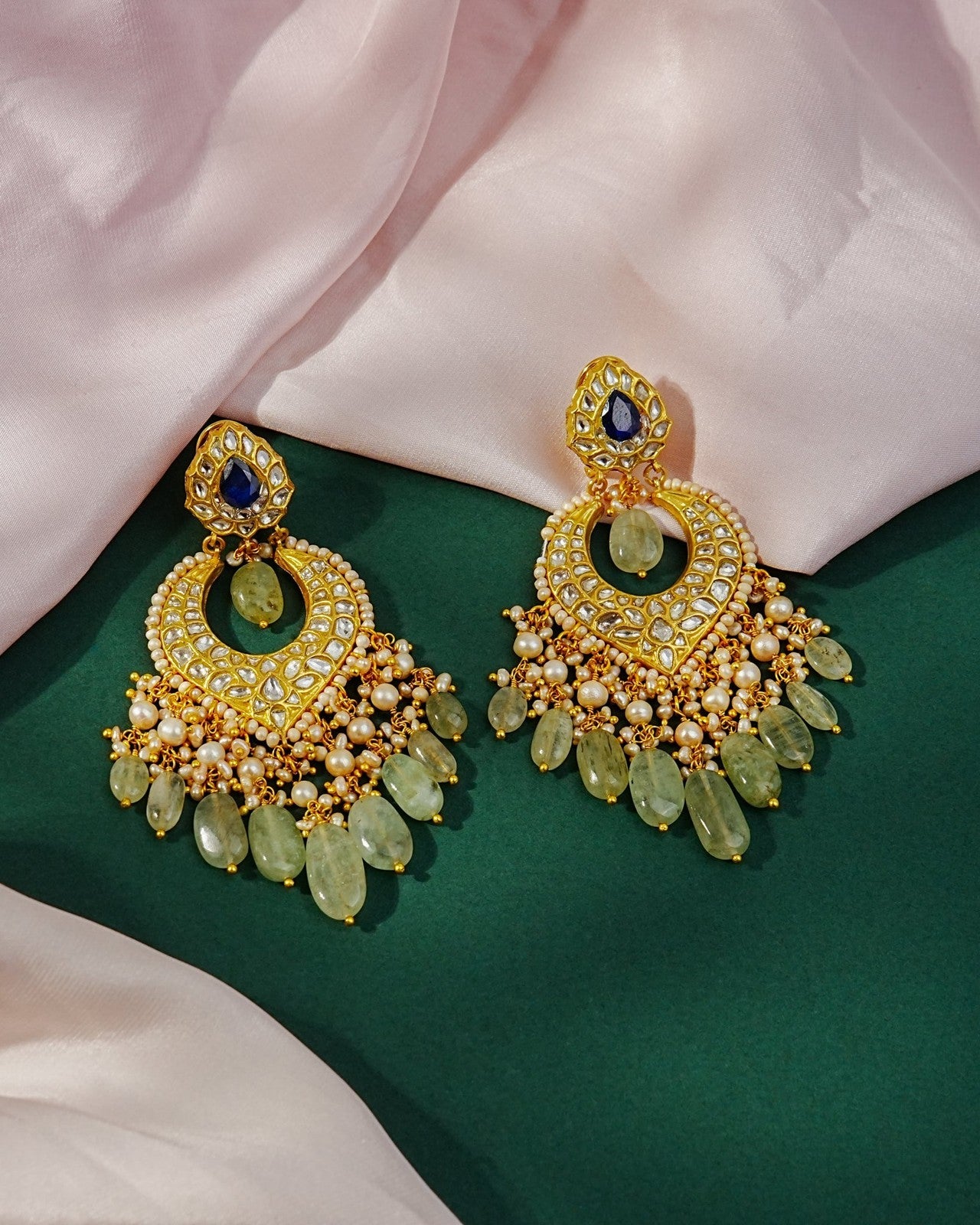 Samrudhi Necklace And Puja Chandbalis Polki Set