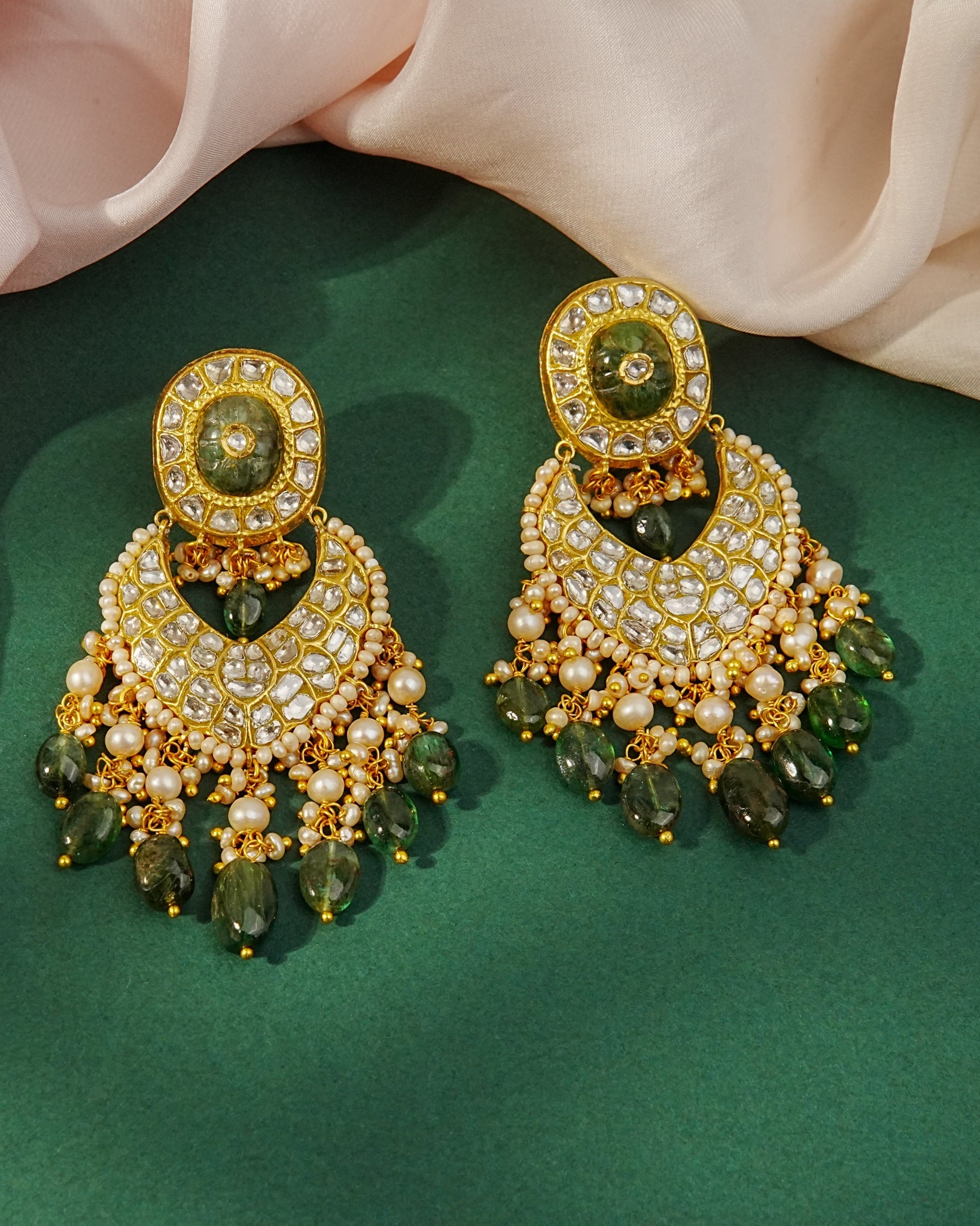 Niti Necklace And Mishu Chandbalis Polki Set