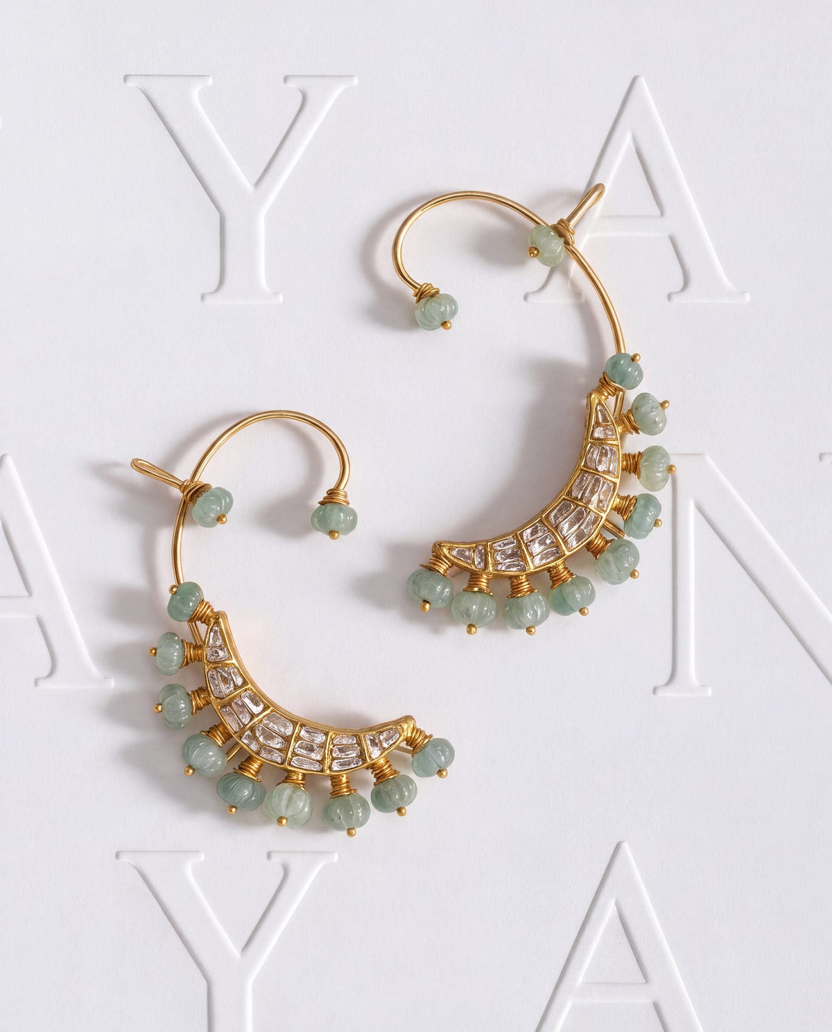 Athelia Polki Long Earrings