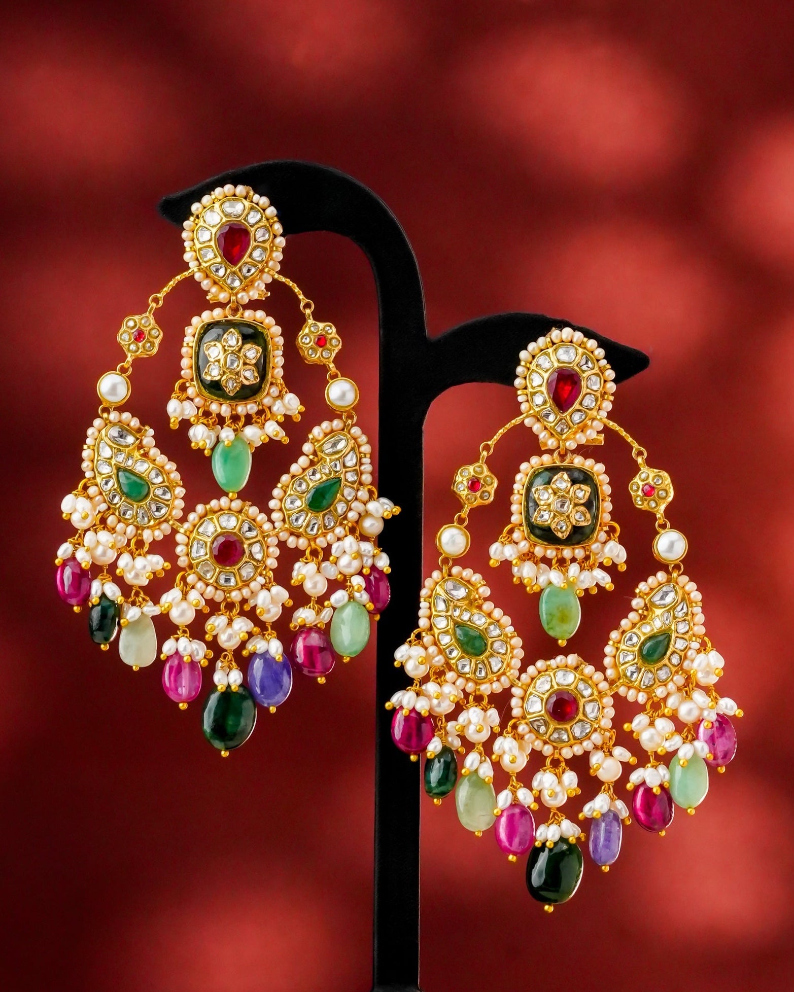 Alya Polki Long Earrings