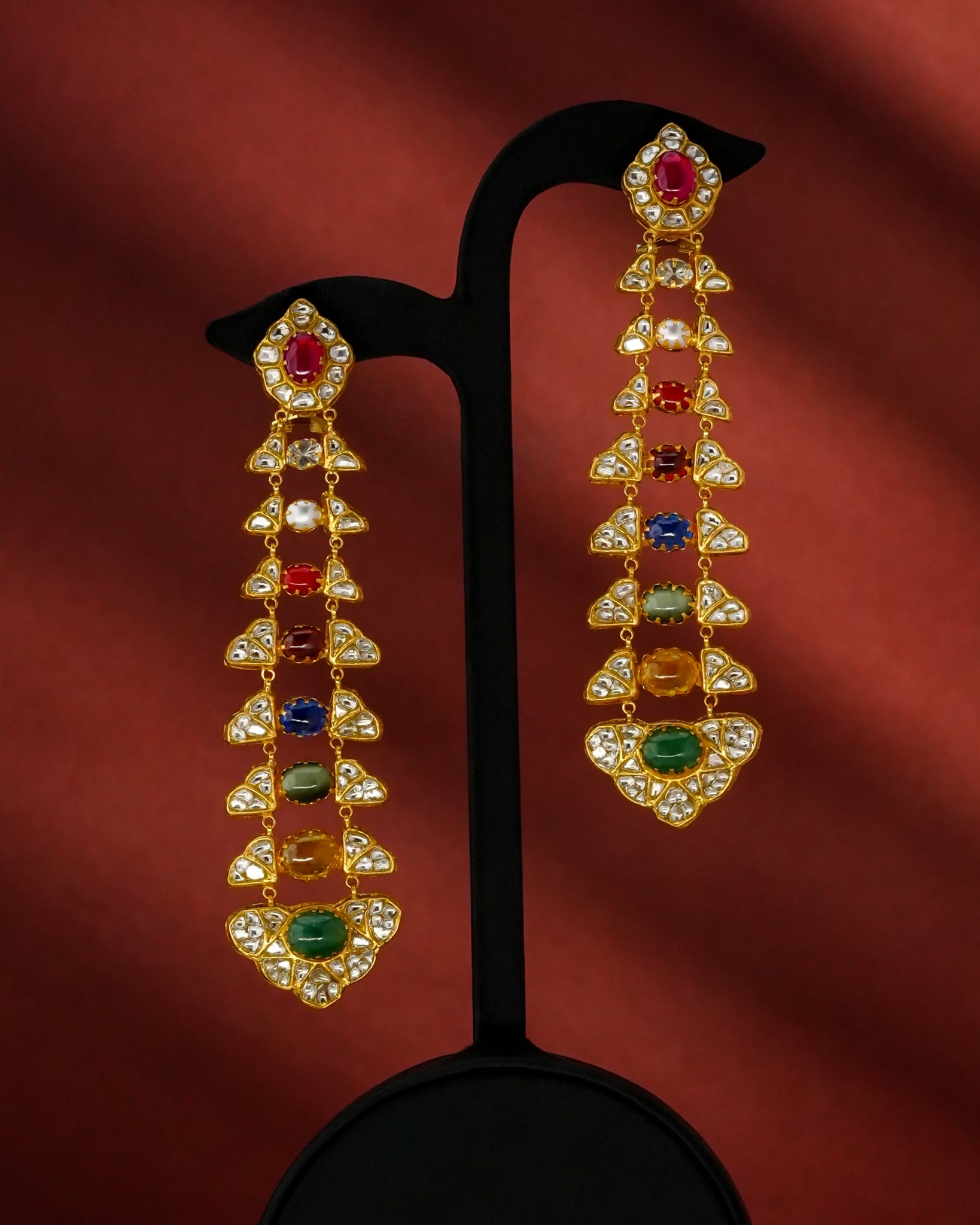 Alivia Polki Long Earrings