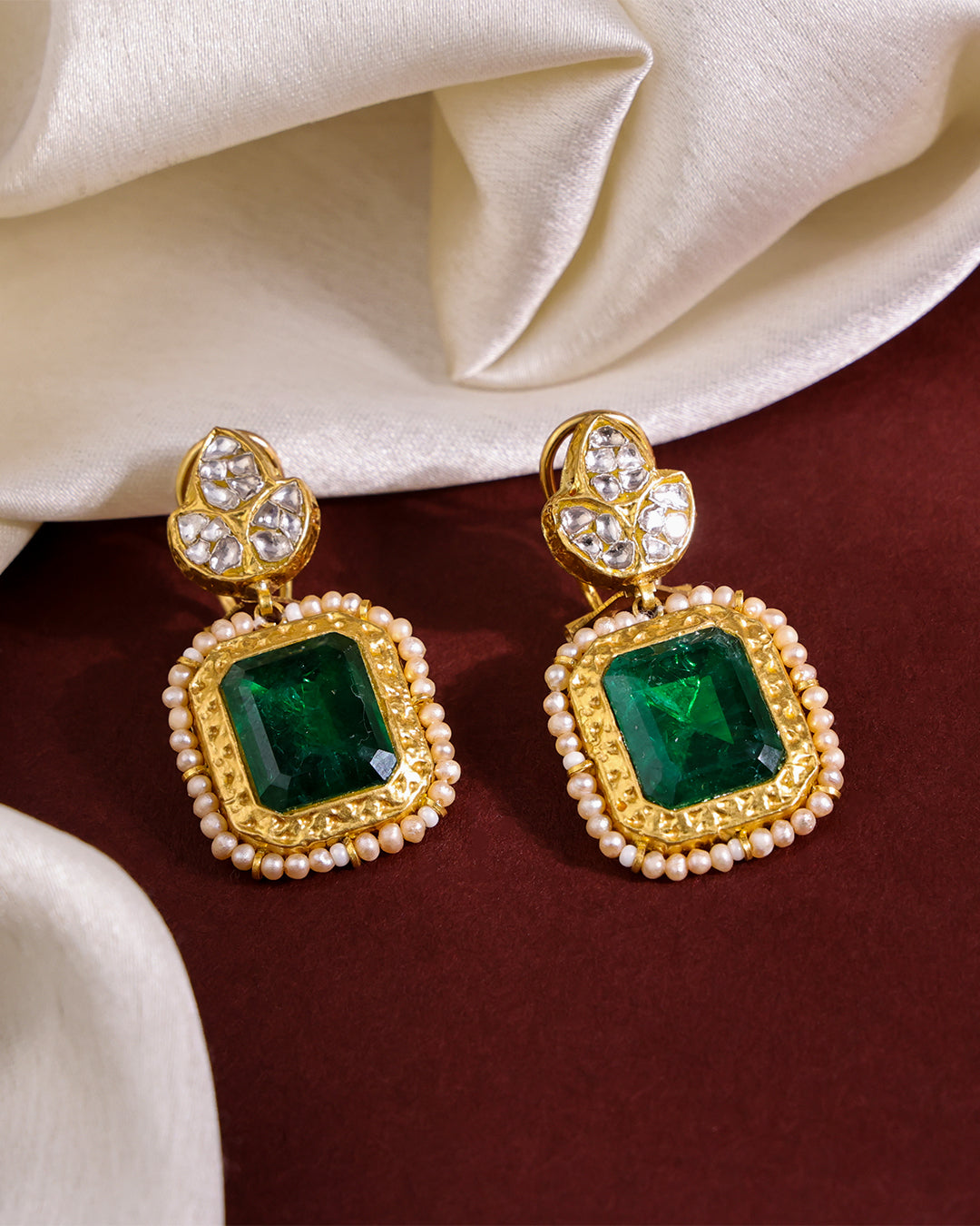 Arwa Polki Long Earrings