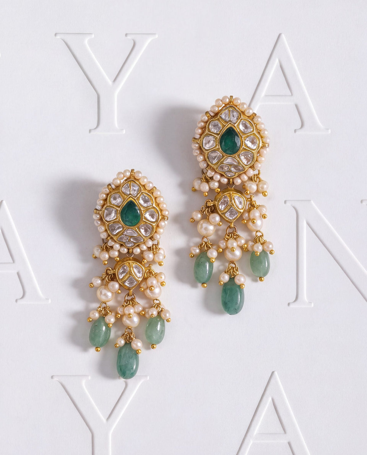 Netra Polki Long Earrings