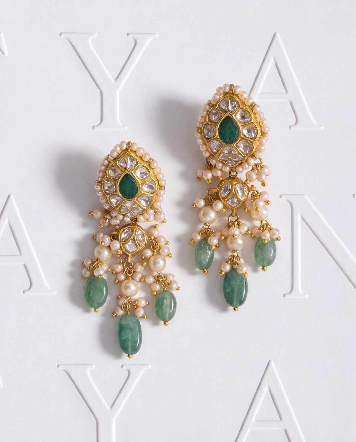 Netra Polki Long Earrings