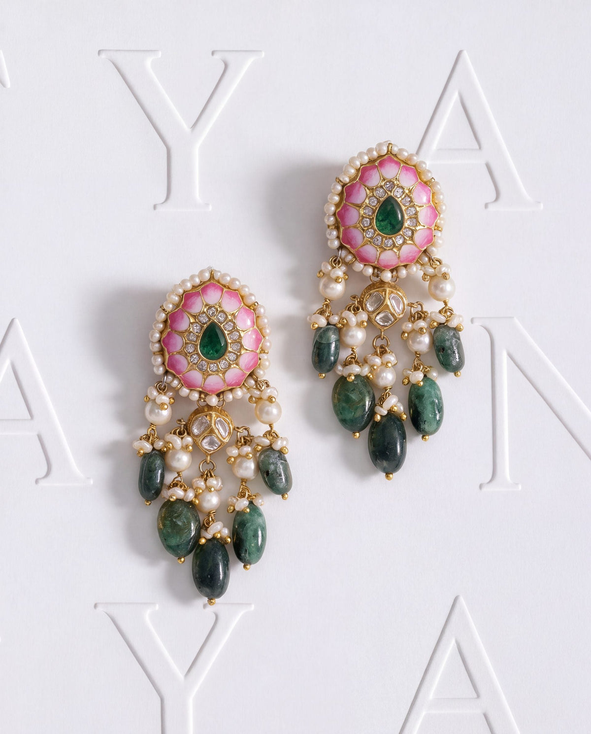 Tanika Polki Long Earrings