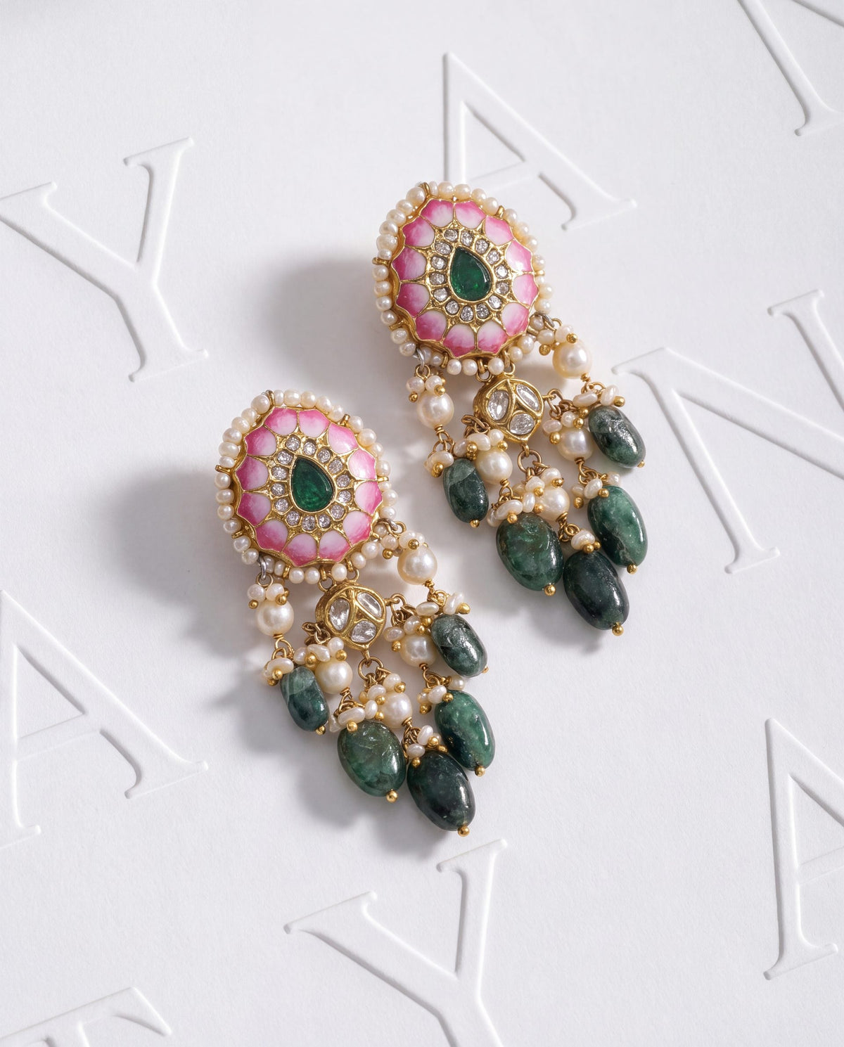 Tanika Polki Long Earrings