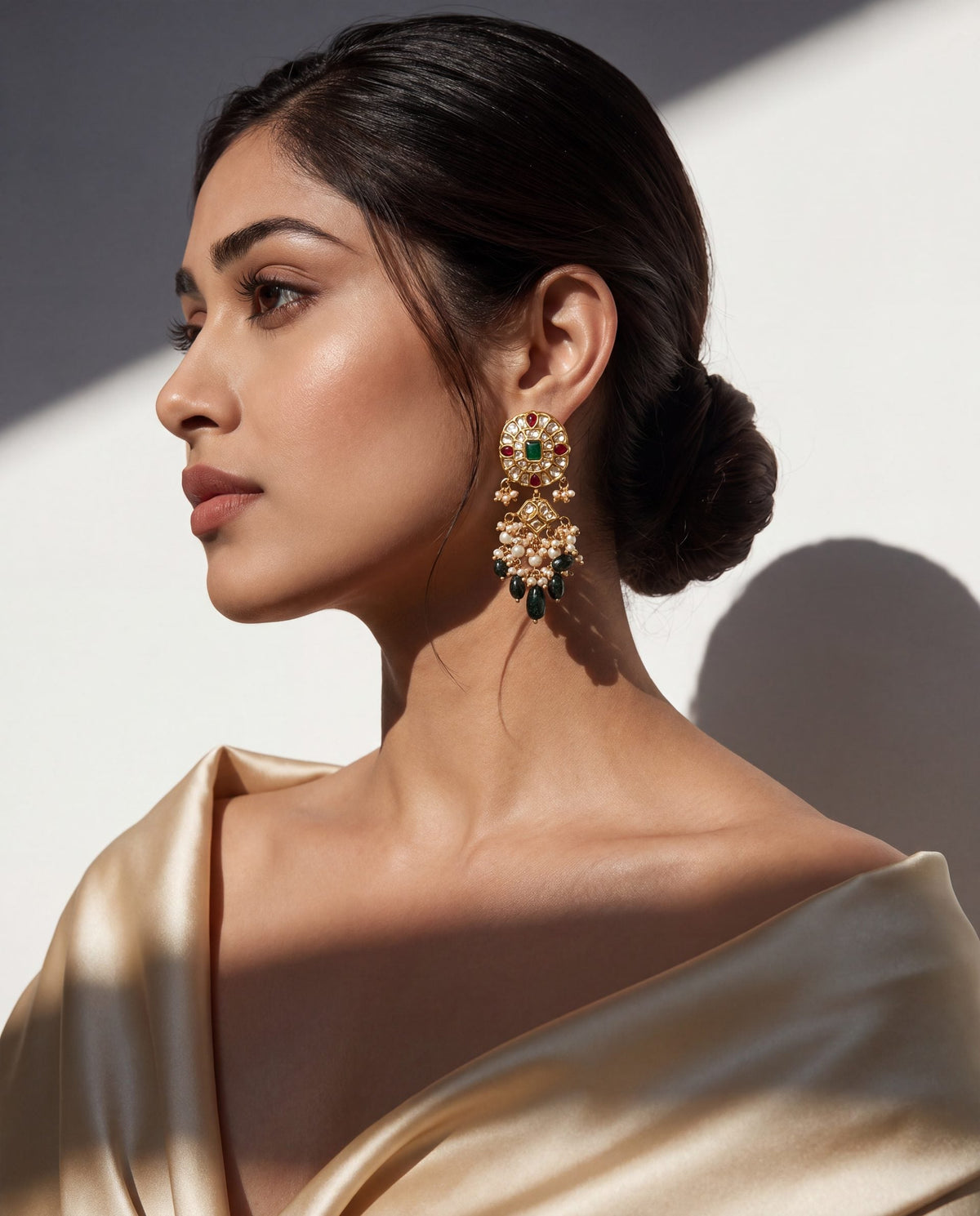 Jivka Polki Long Earrings