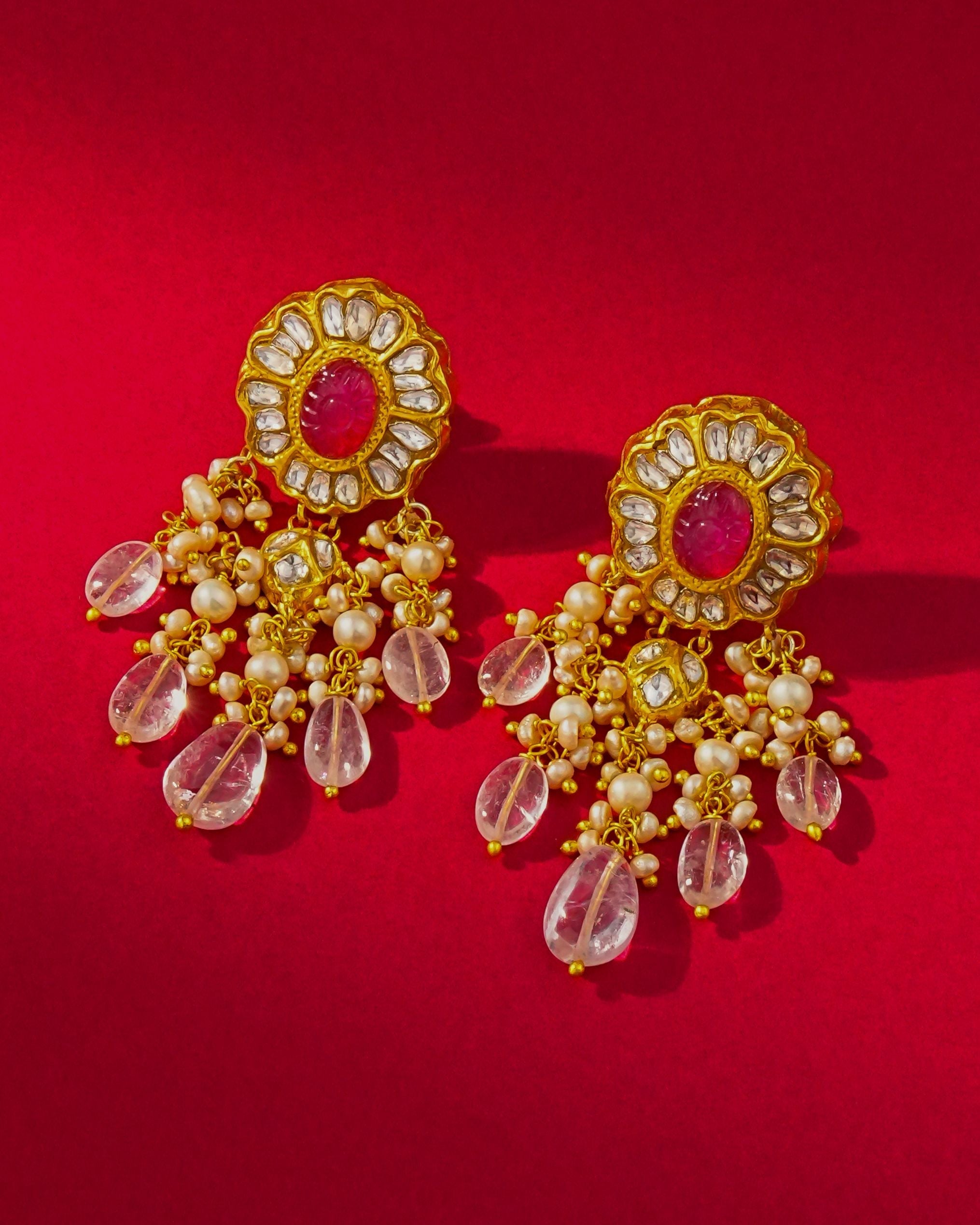 Janika Polki Long Earrings