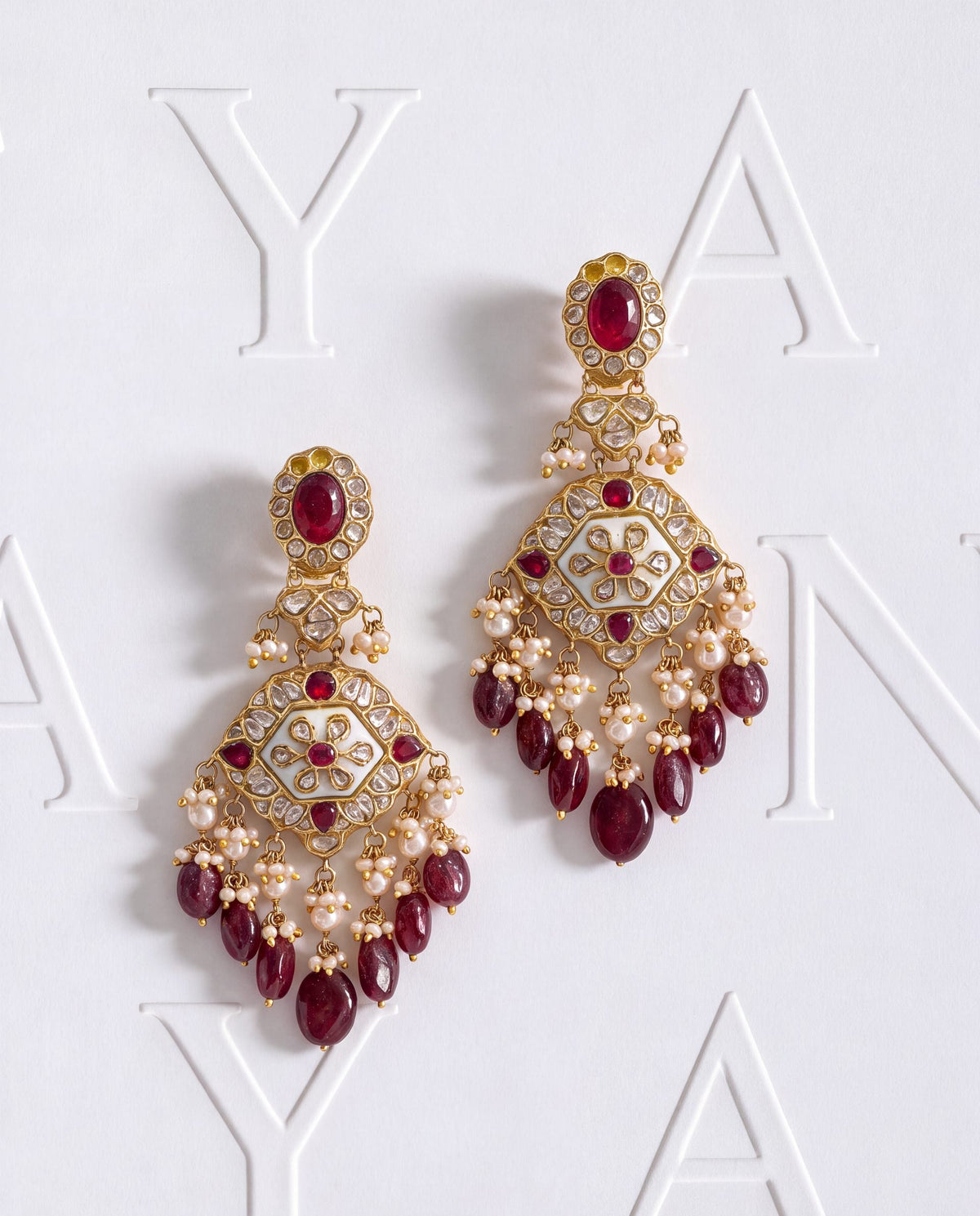 Anisha Polki Long Earrings