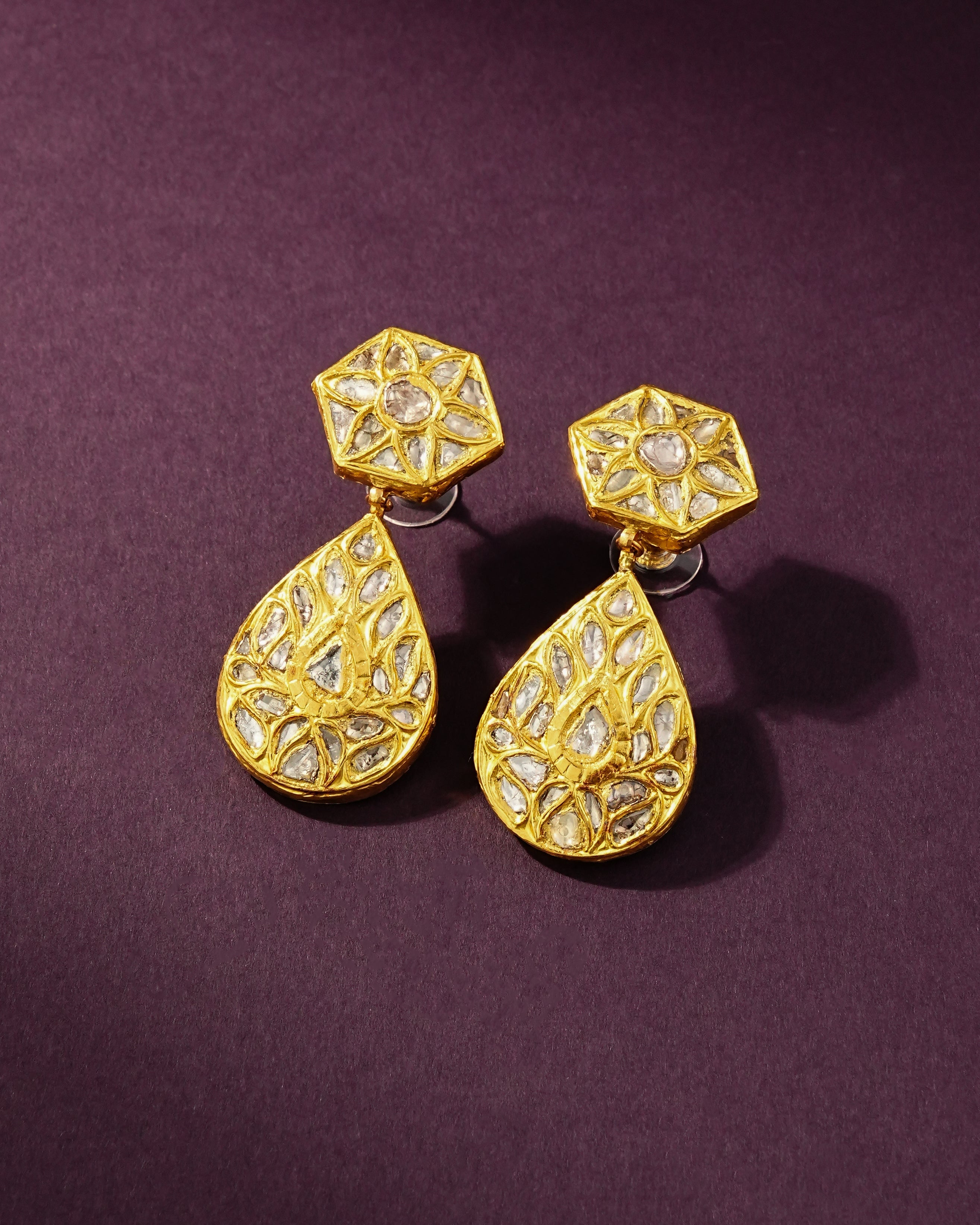 Janvi Polki Long Earrings