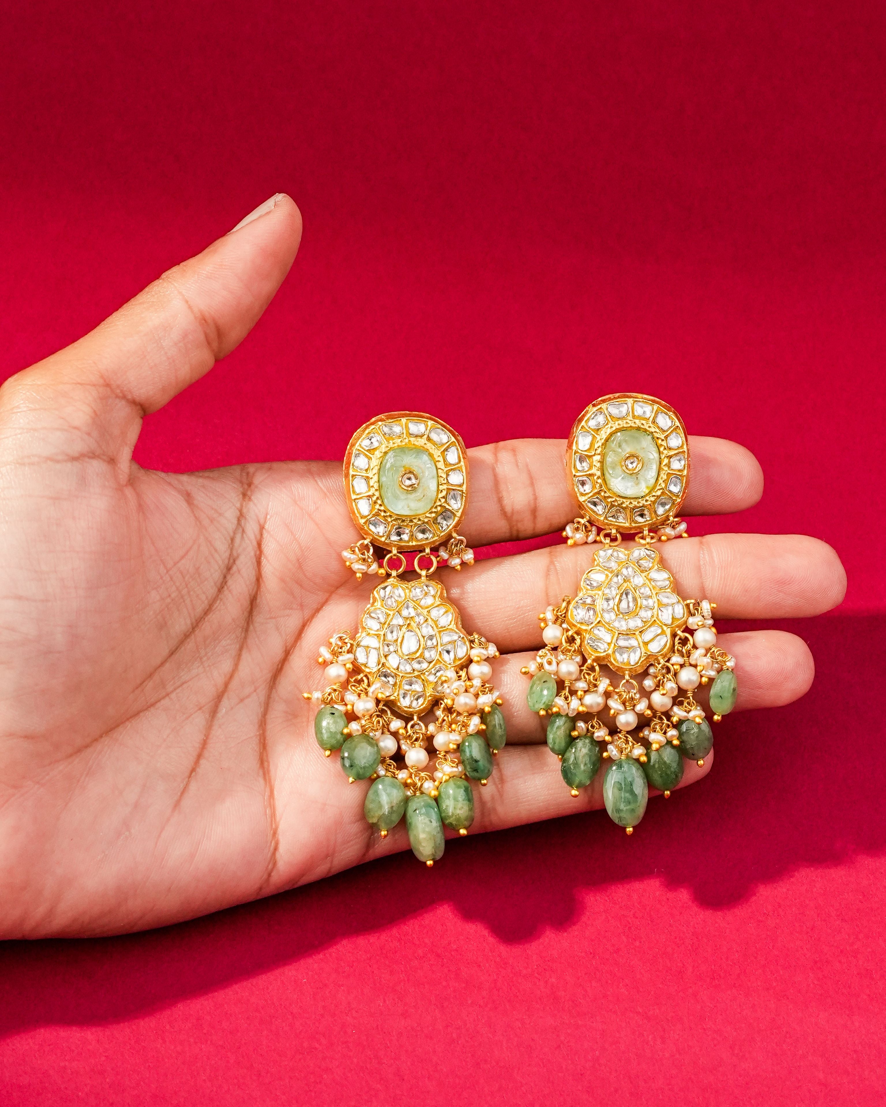 Dhyuti Polki Long Earrings