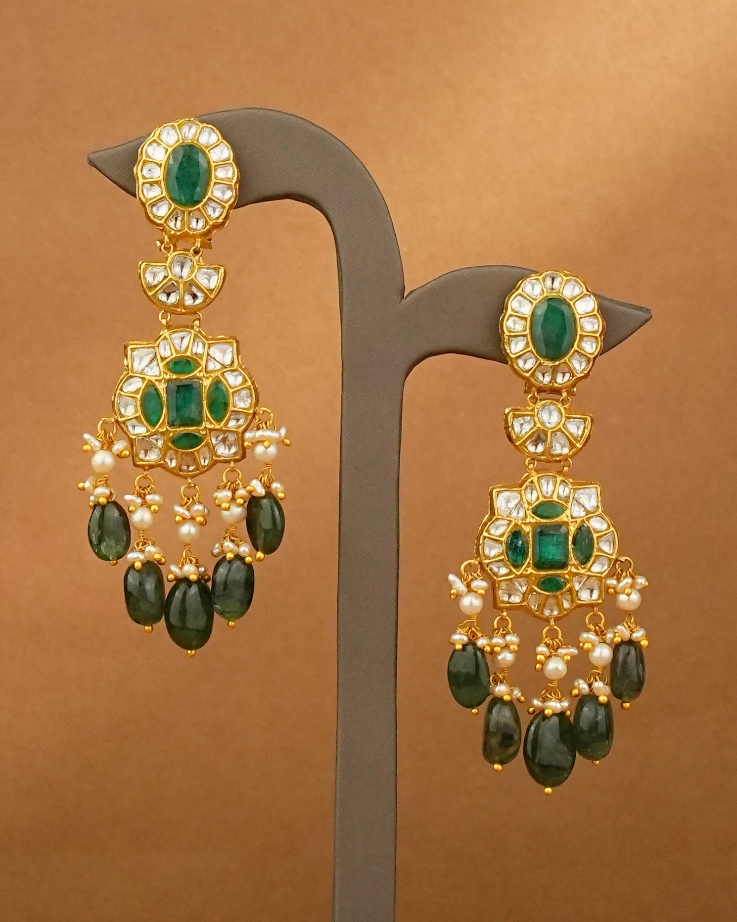 Alvina Polki Long Earrings
