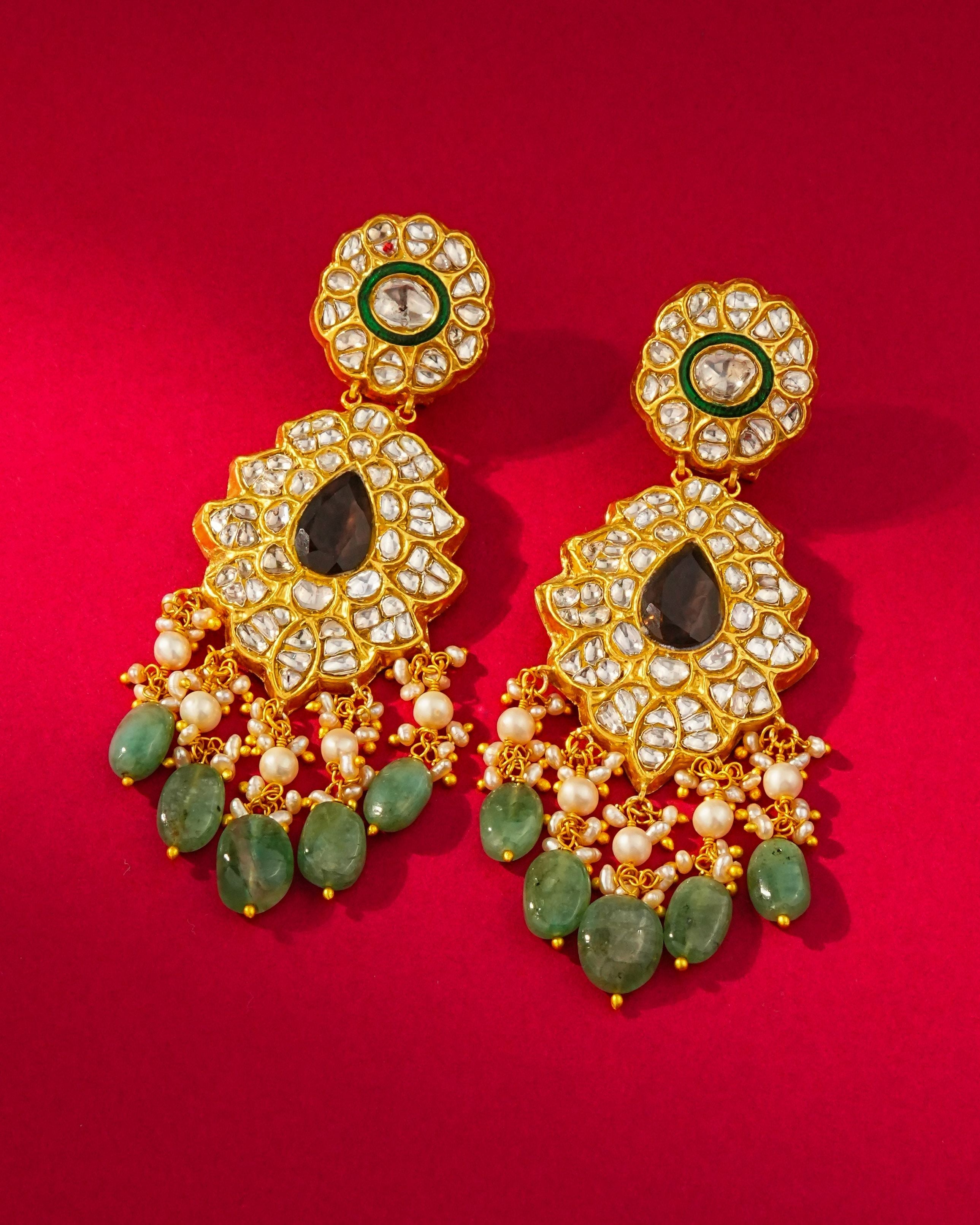 Anusya Polki Long Earrings