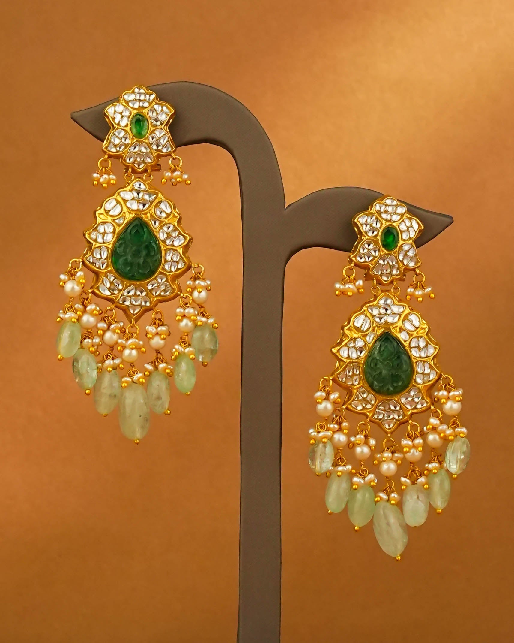 Nirika Polki Long Earrings