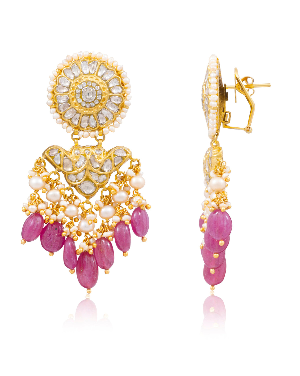 Siyali Choker And Katherine Long Earrings Polki Set