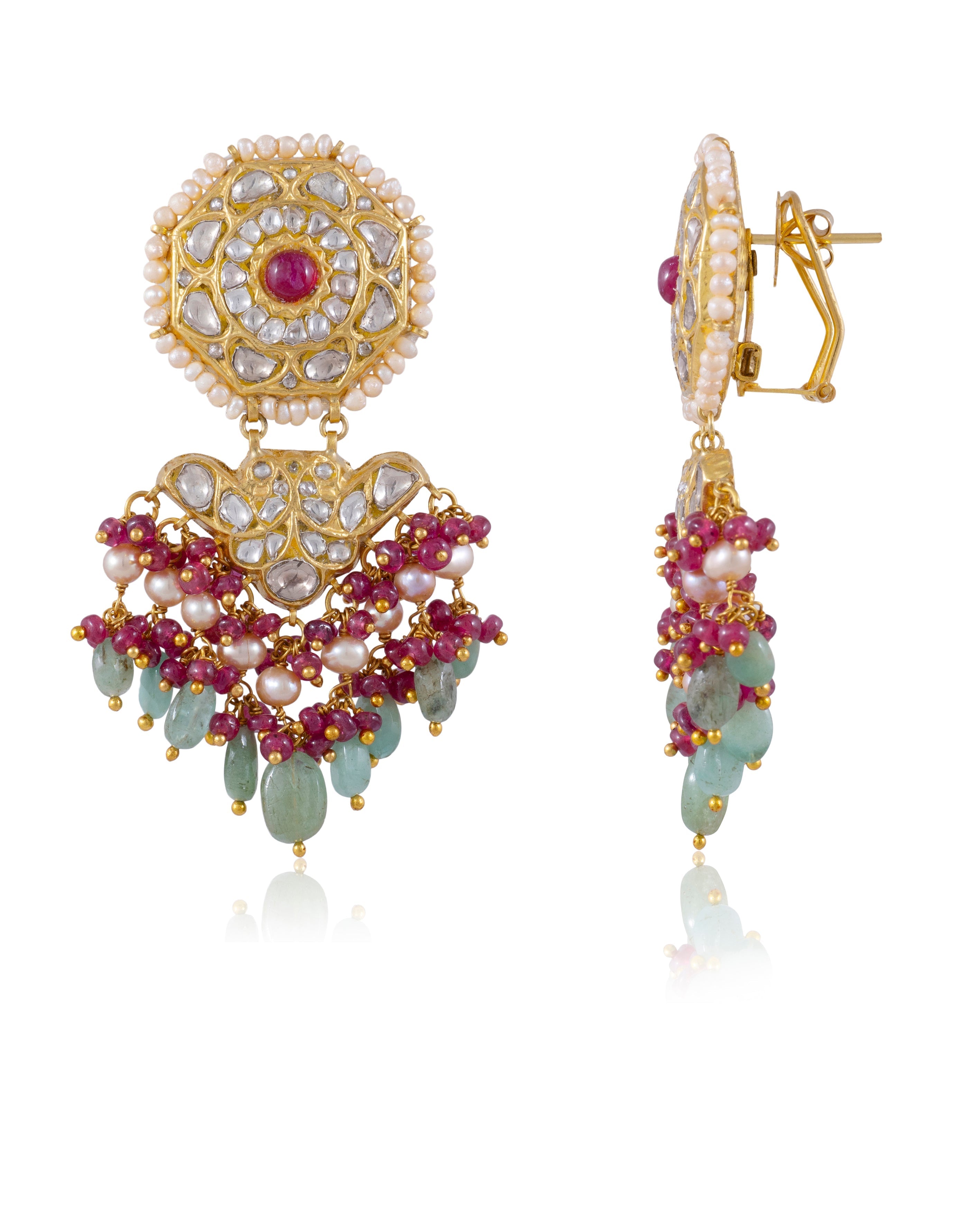 Taisha Polki Long Earrings