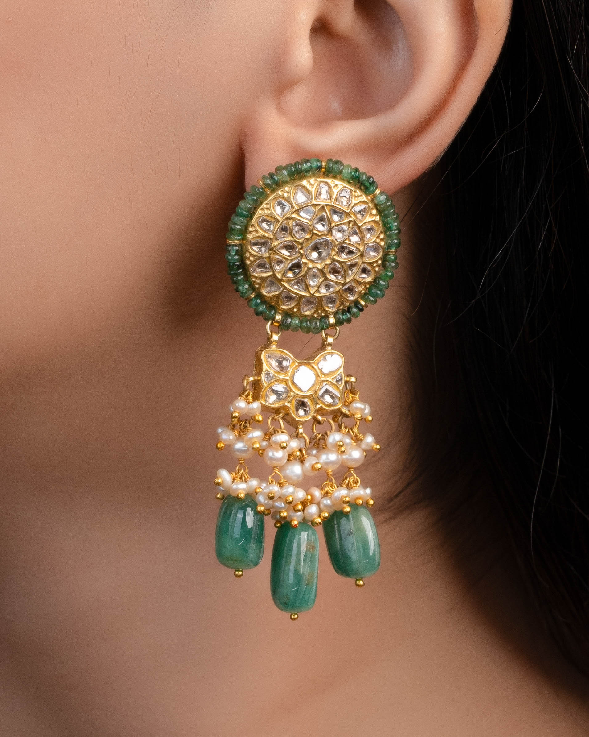 Akira Polki Long Earrings