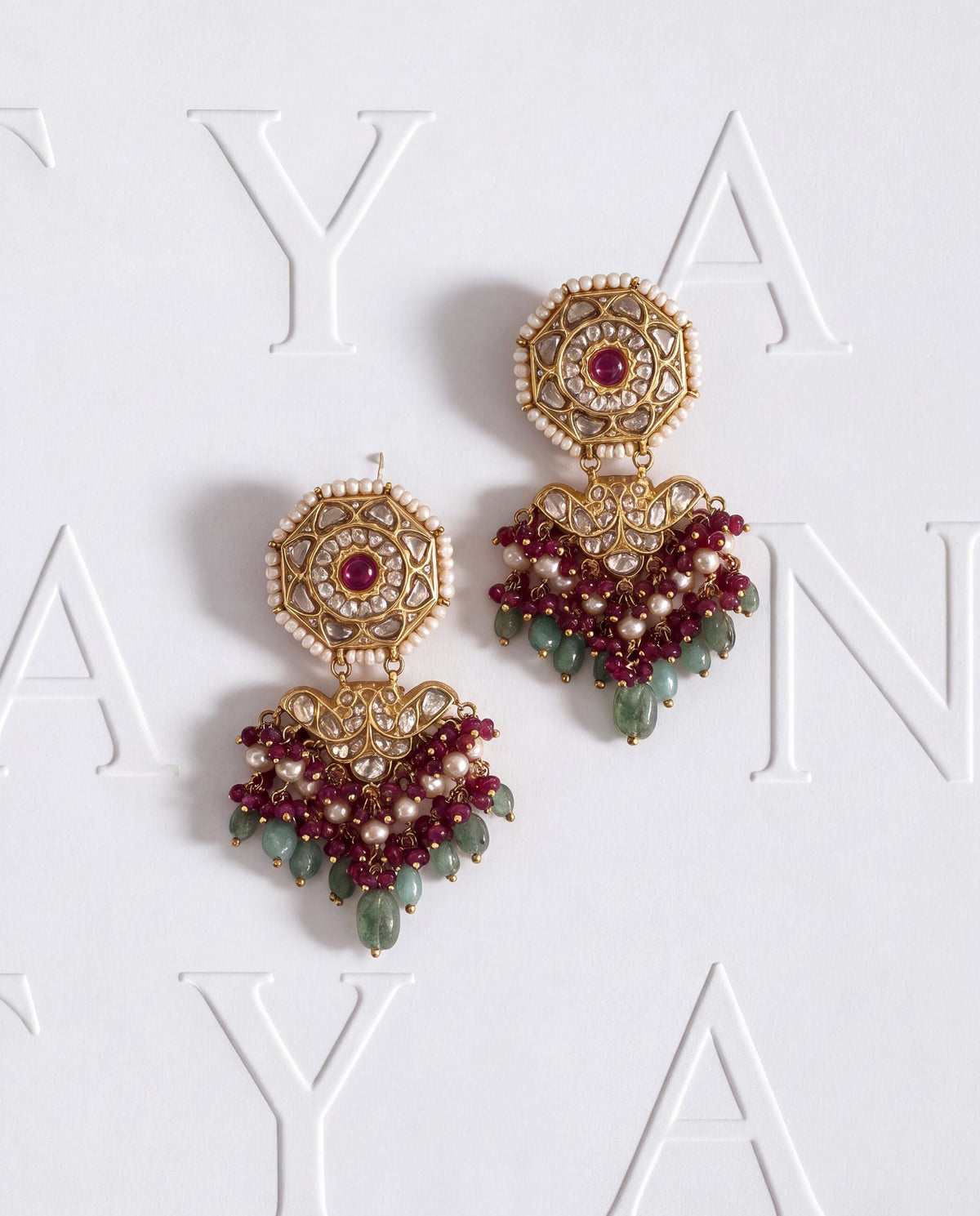 Taisha Polki Long Earrings