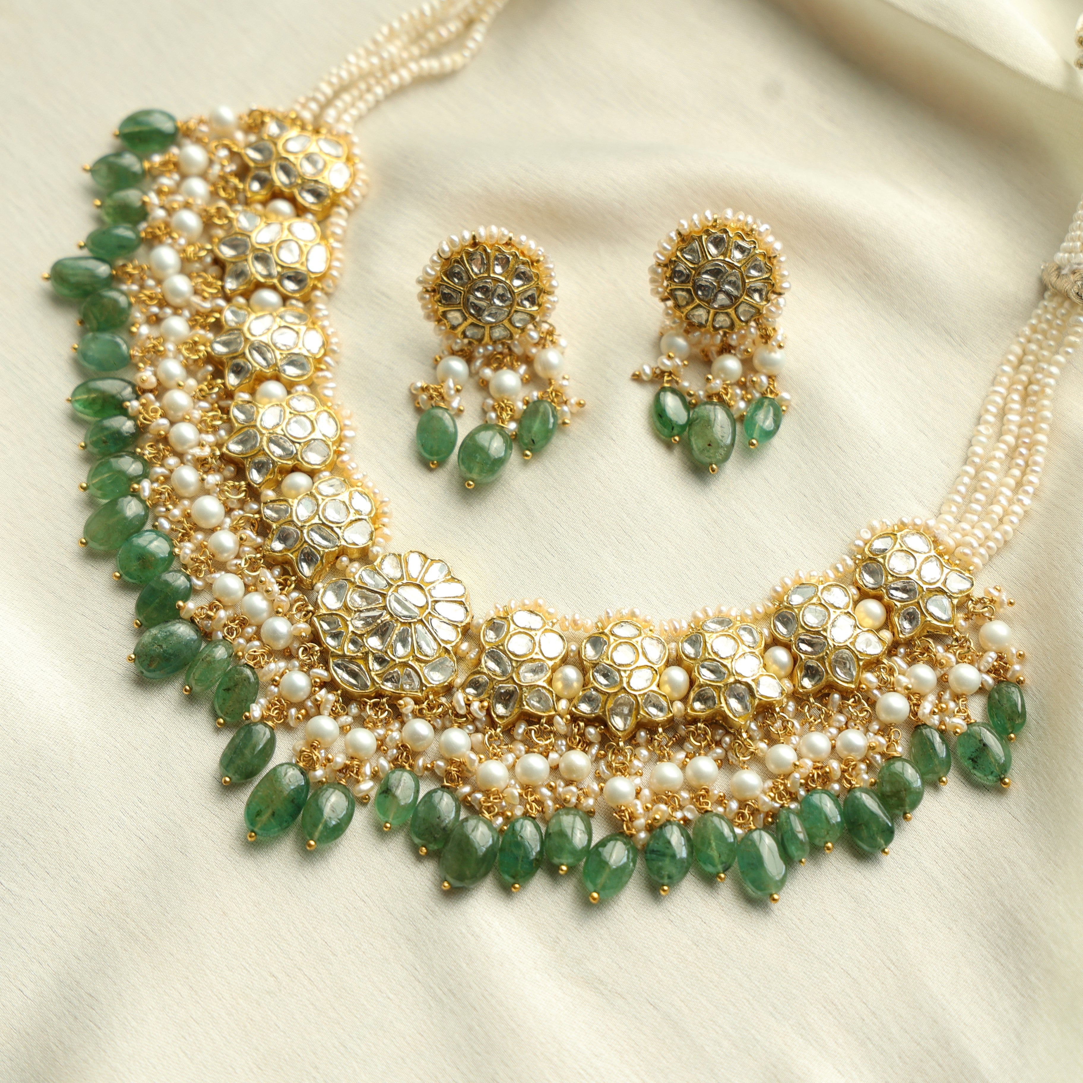 Saira Necklace And Michelle Tops Polki Set