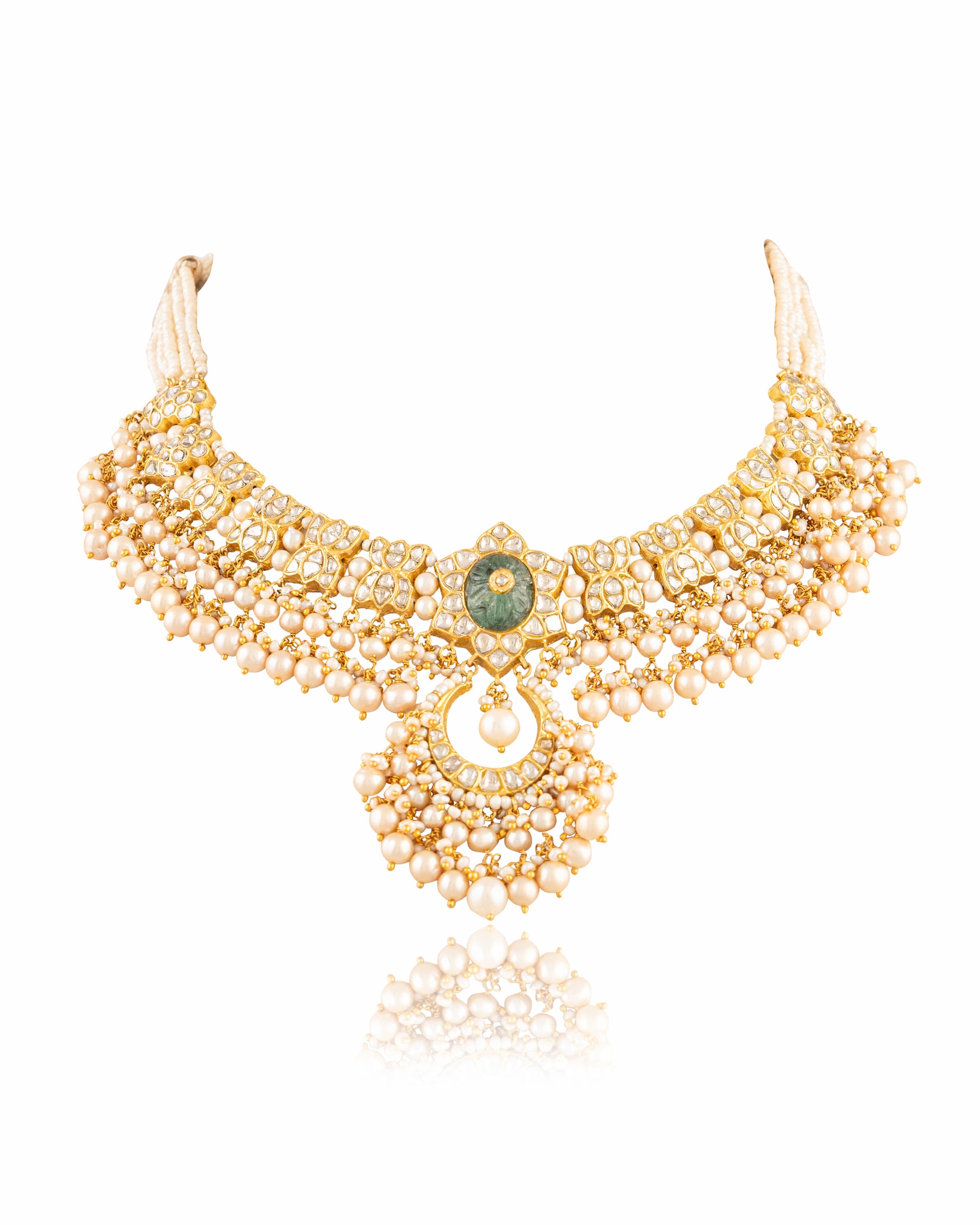 Shukrima Necklace And Tejal Chandbalis Polki Set