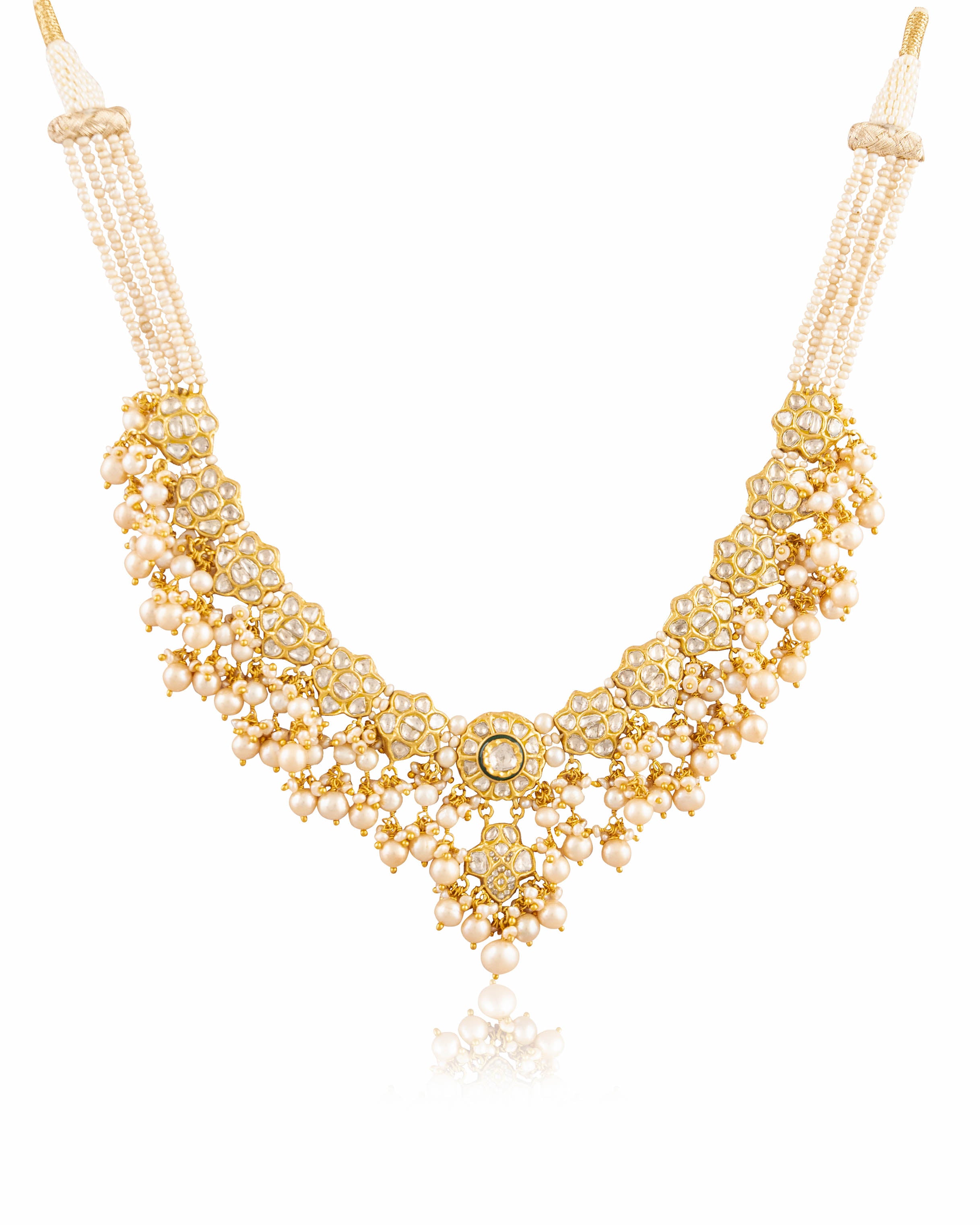 Akia Necklace And Sameen Tops Polki Set