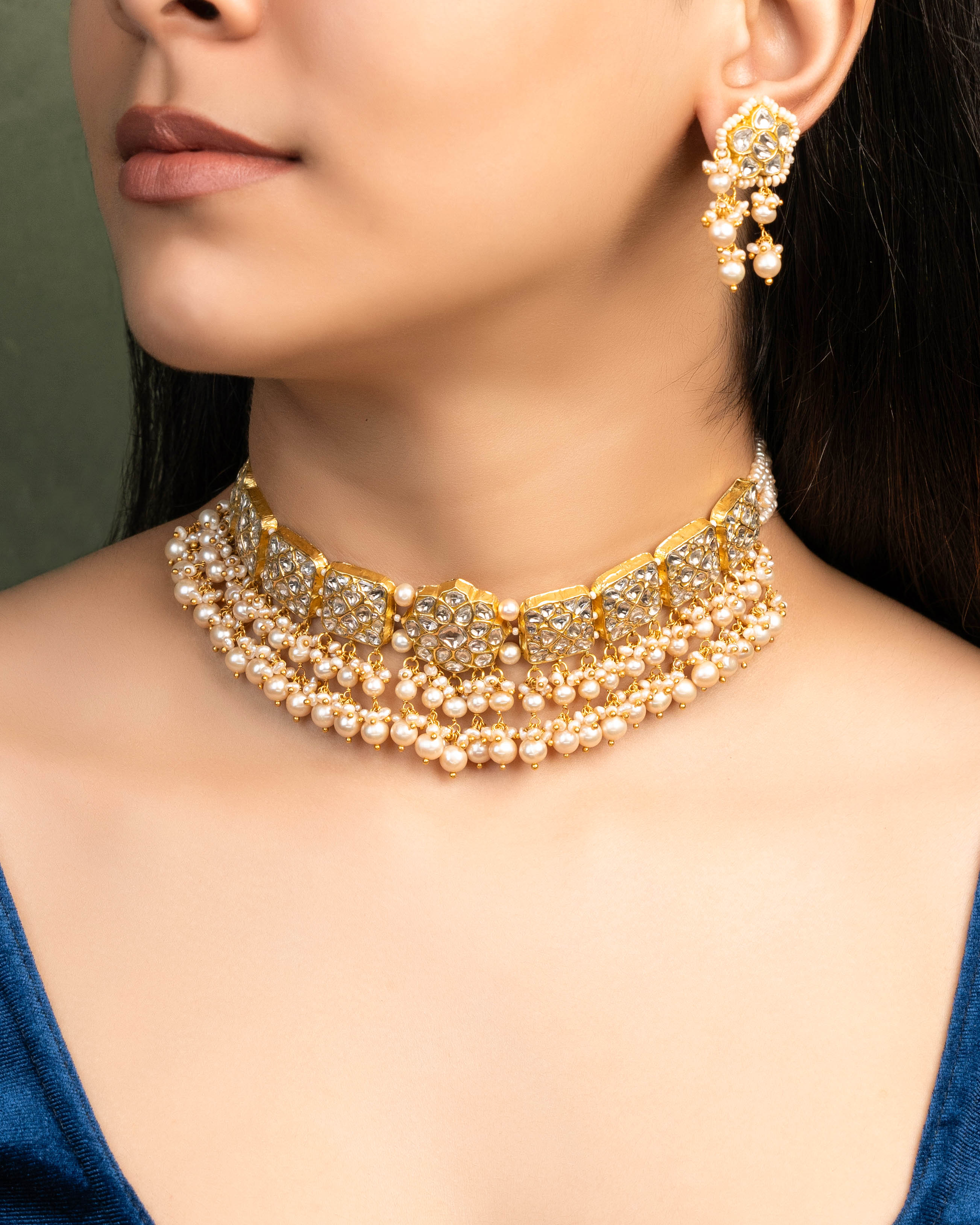 Parinita Choker And Parita Tops Polki Set