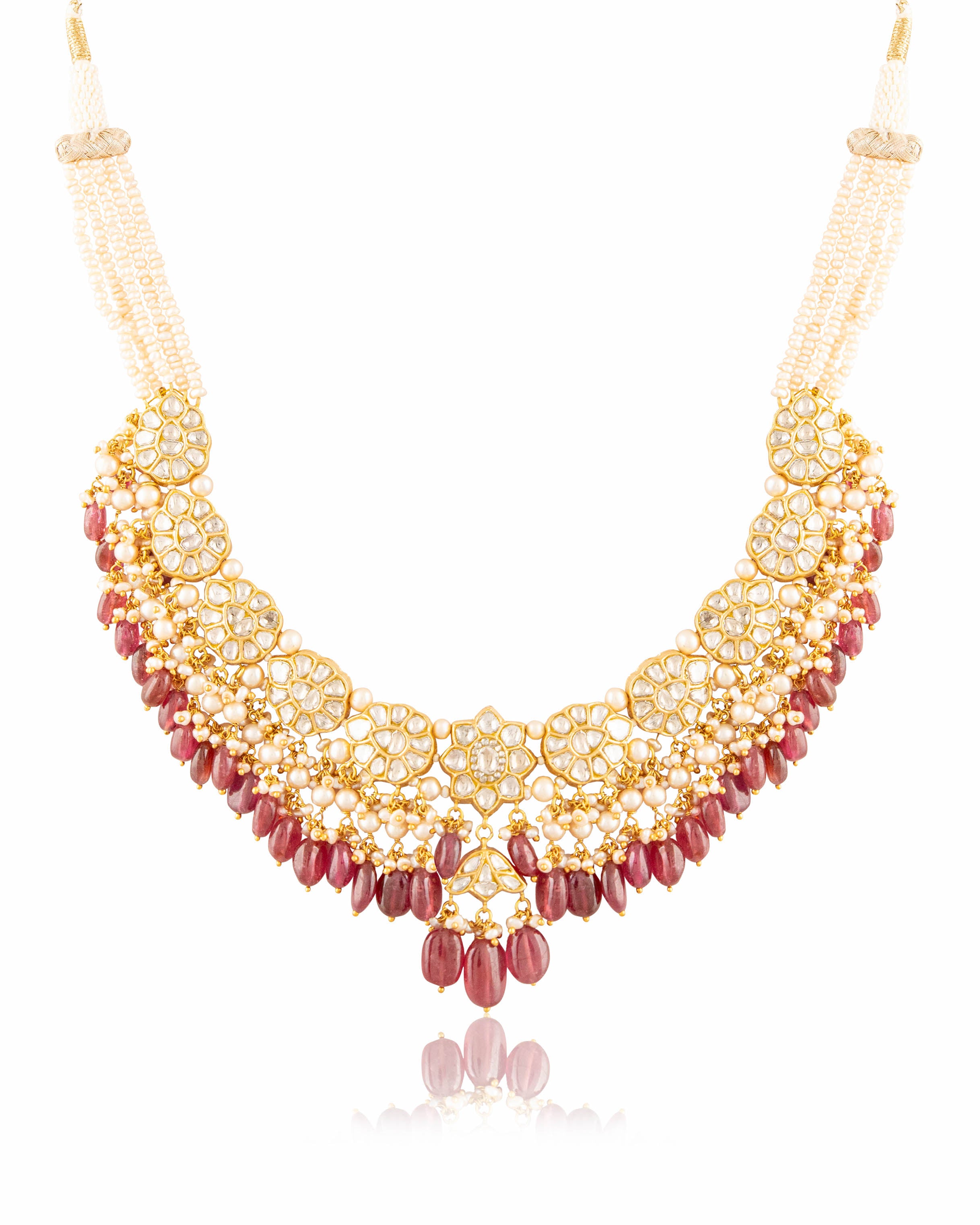 Depali Necklace And Malvika Tops Polki Set