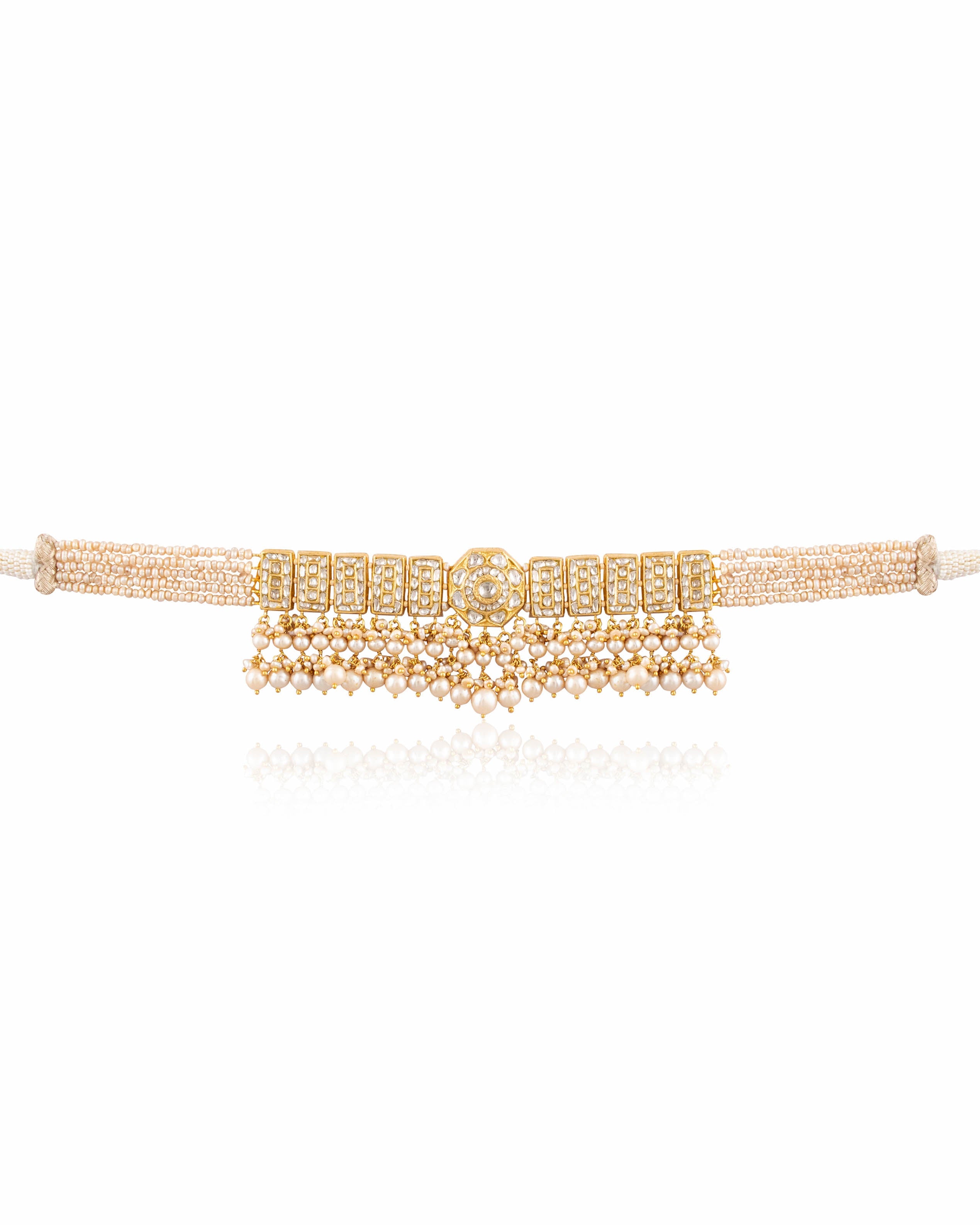 Aruneema Necklace And Harveen Tops Polki Set