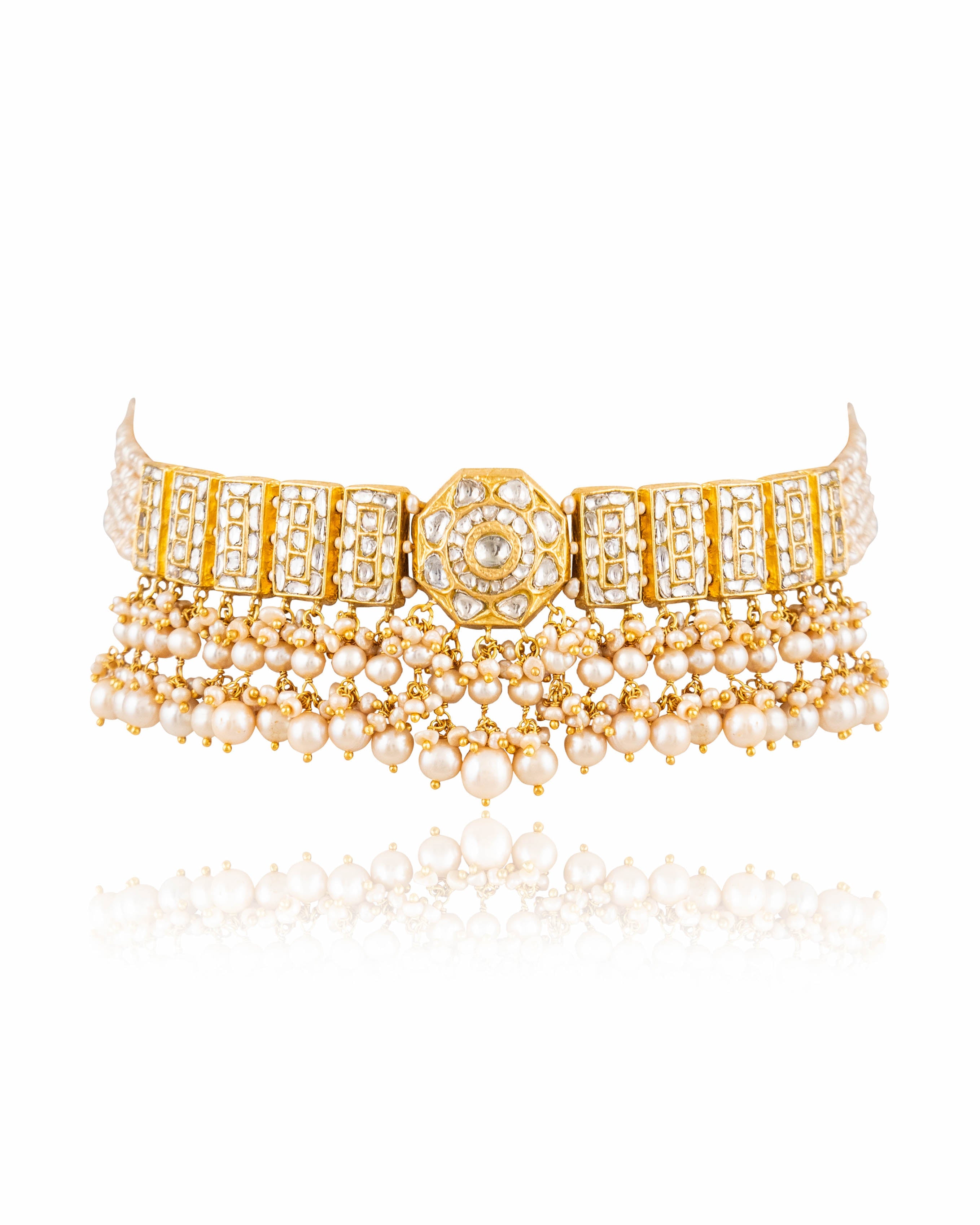 Aruneema Necklace And Harveen Tops Polki Set