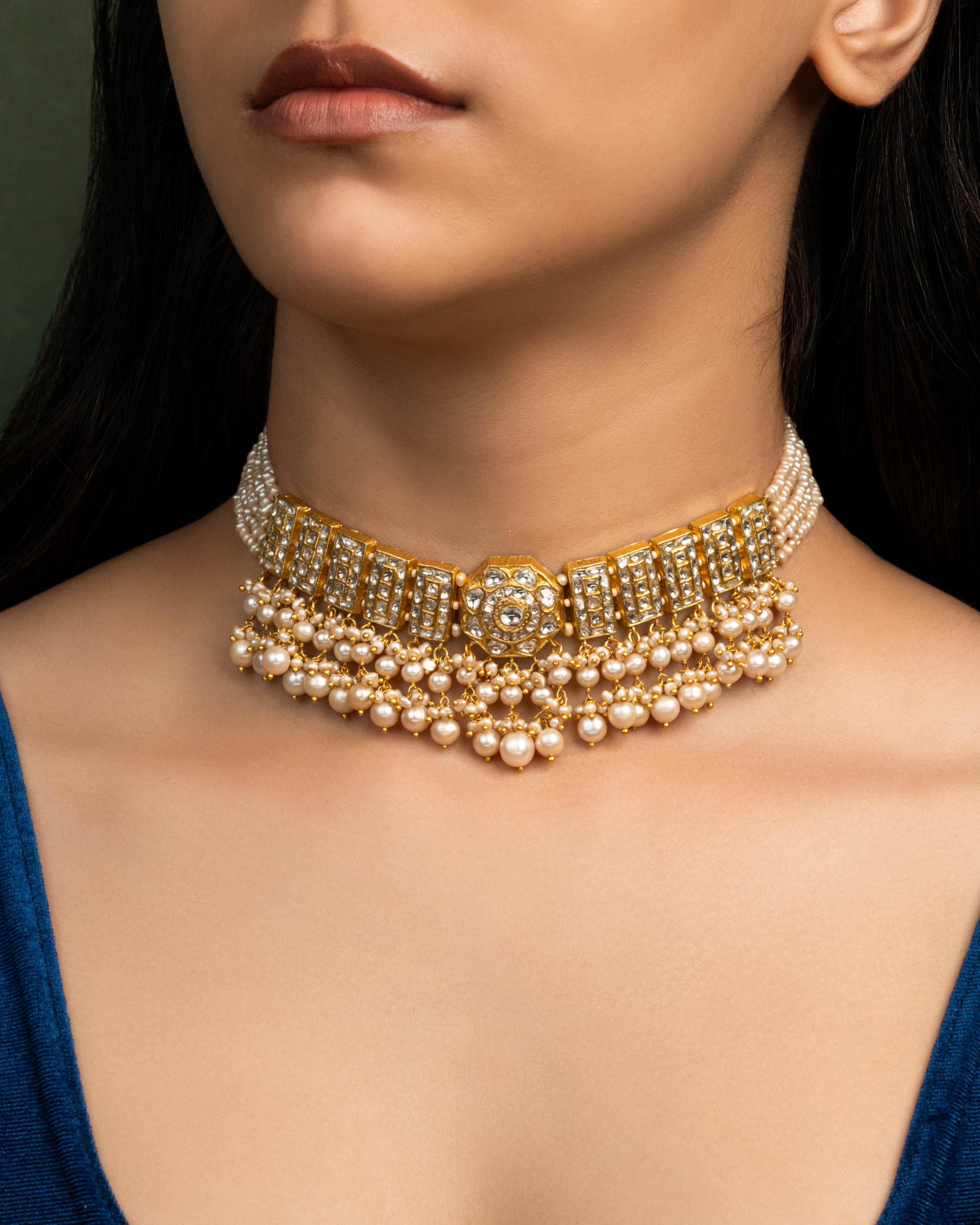 Aruneema Necklace And Harveen Tops Polki Set