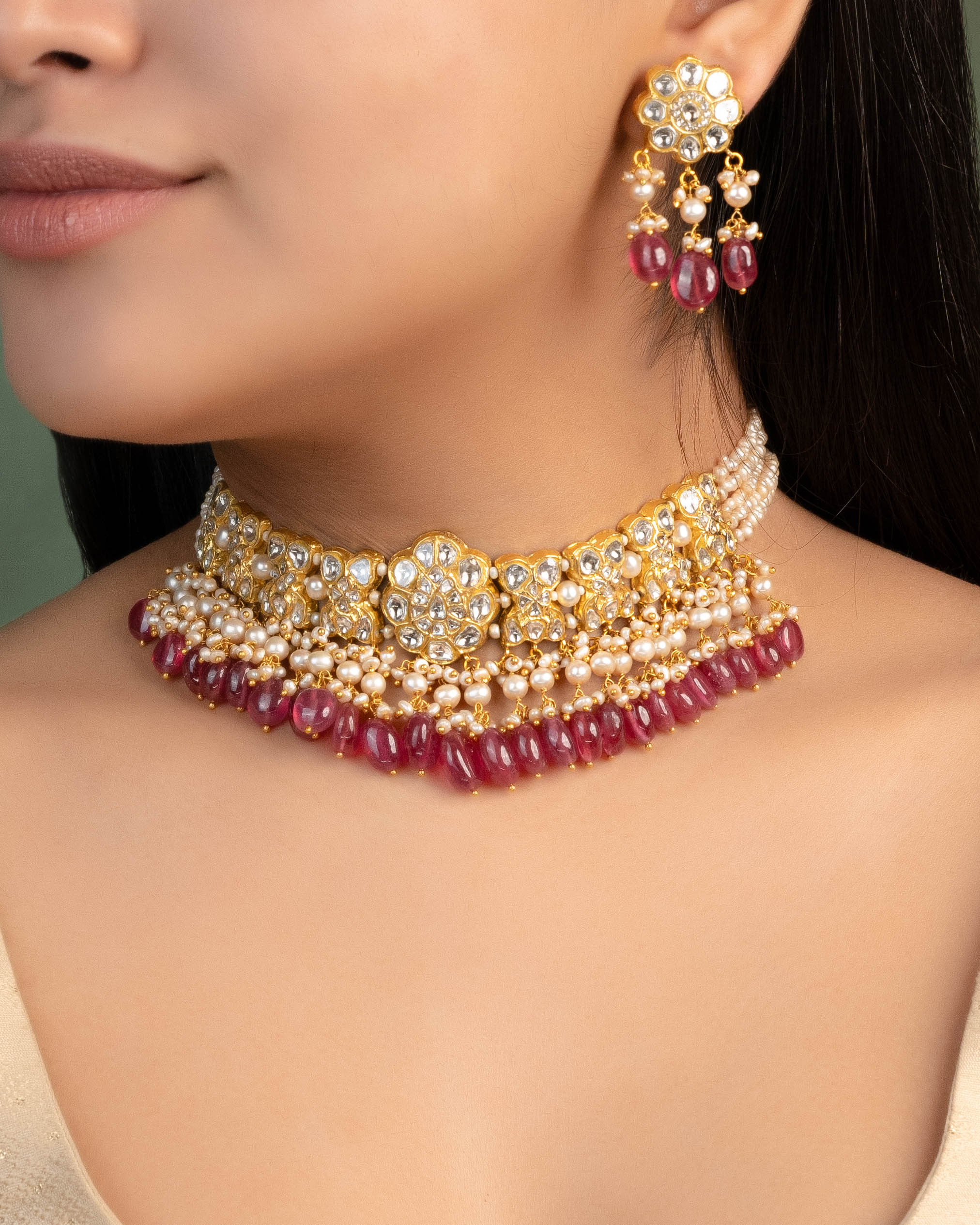 Ipsita Choker And Surbhi Tops Polki Set