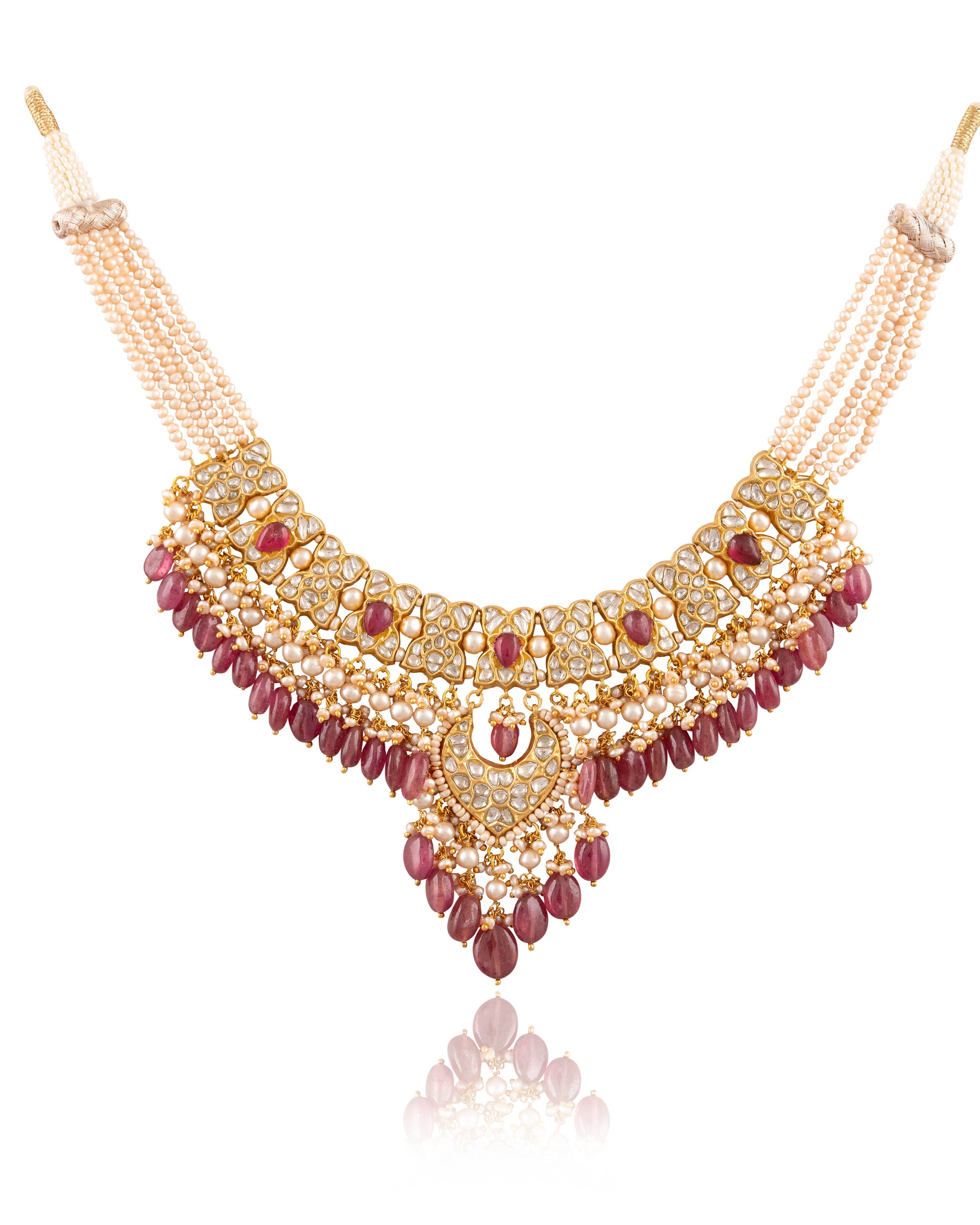 Rutuja Necklace And Priyaal Chandbalis Polki Set