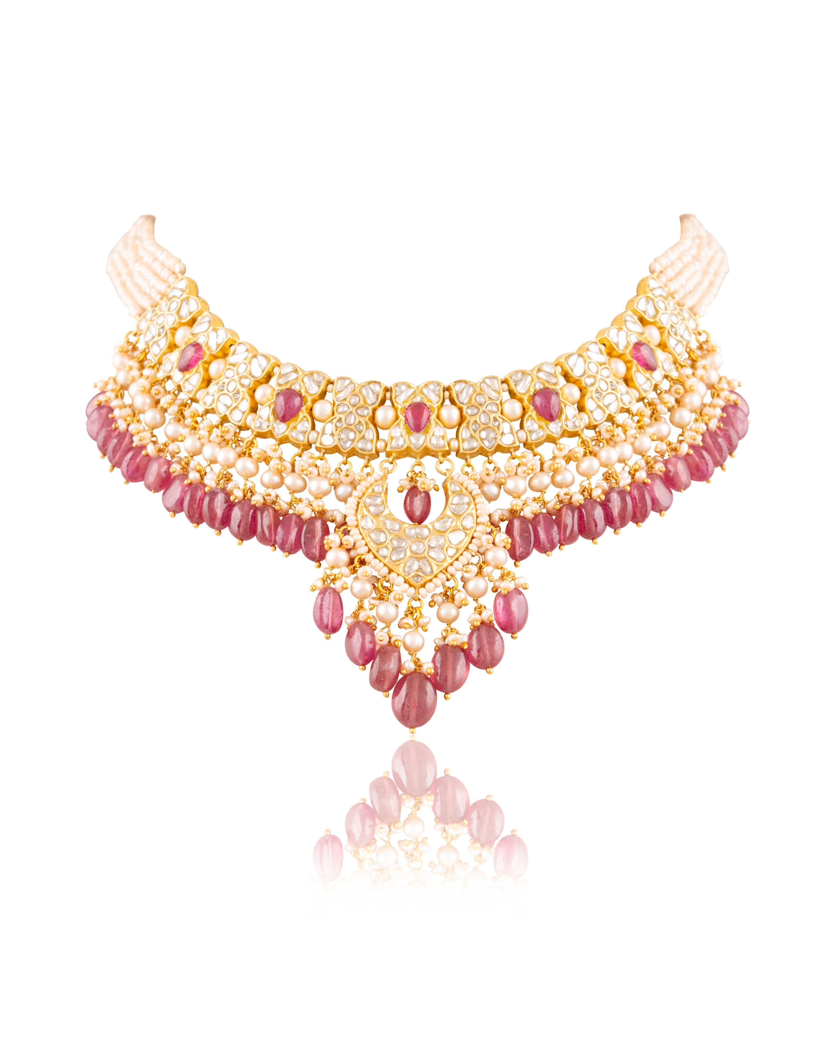 Rutuja Necklace And Priyaal Chandbalis Polki Set