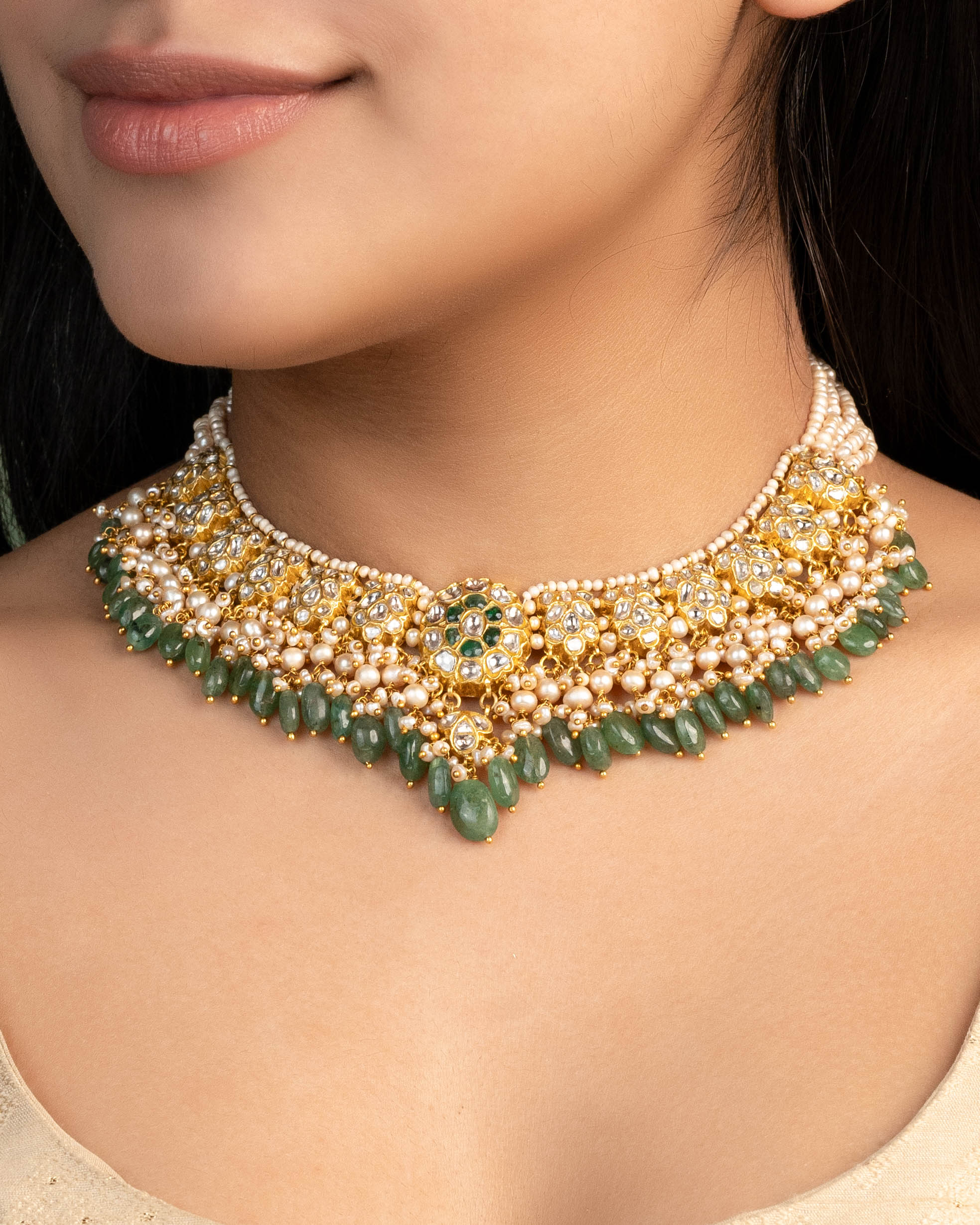 Prerna Necklace And Aleesha Tops Polki Set