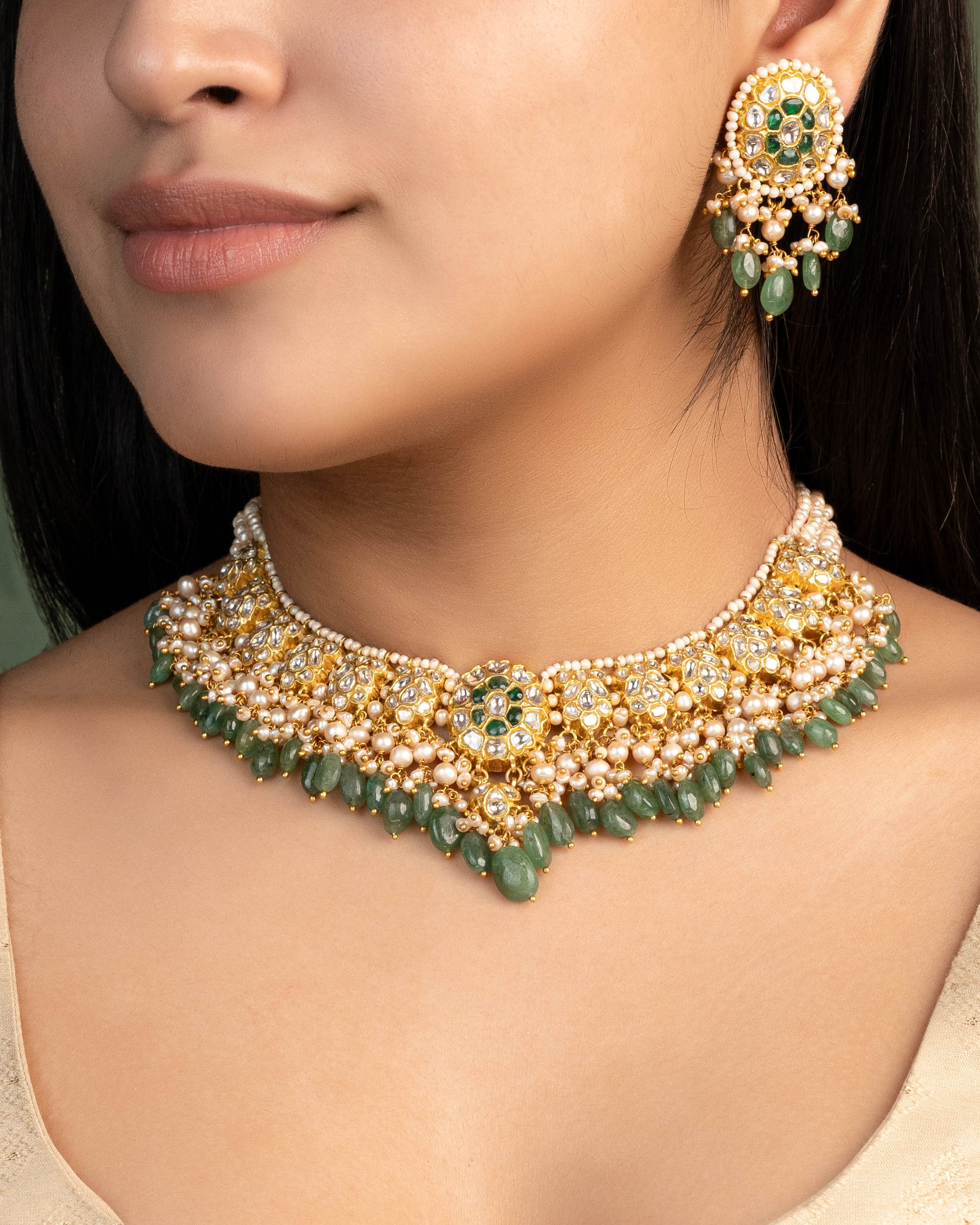 Prerna Necklace And Aleesha Tops Polki Set