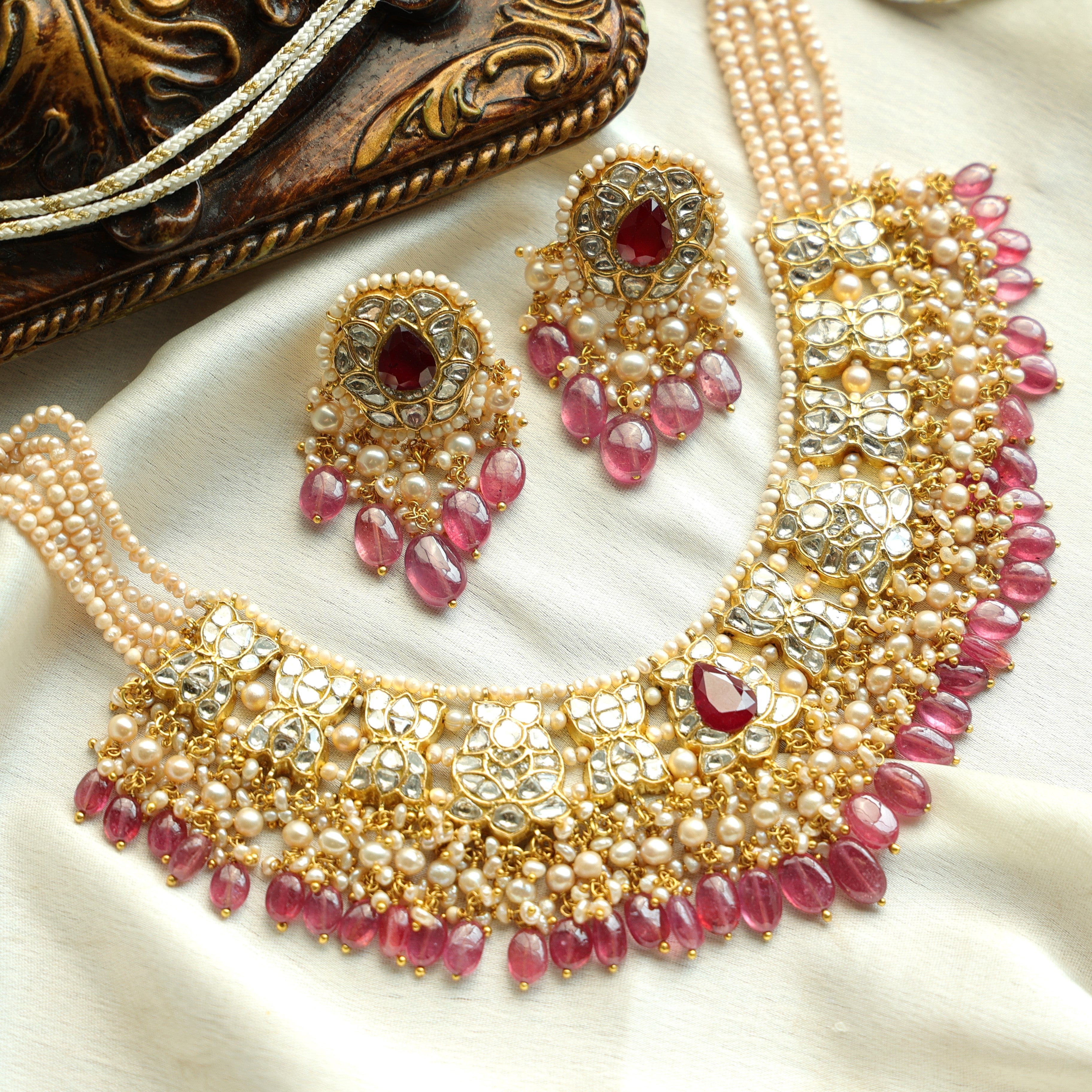 Maddy Necklace And Madhvi Tops Polki Set