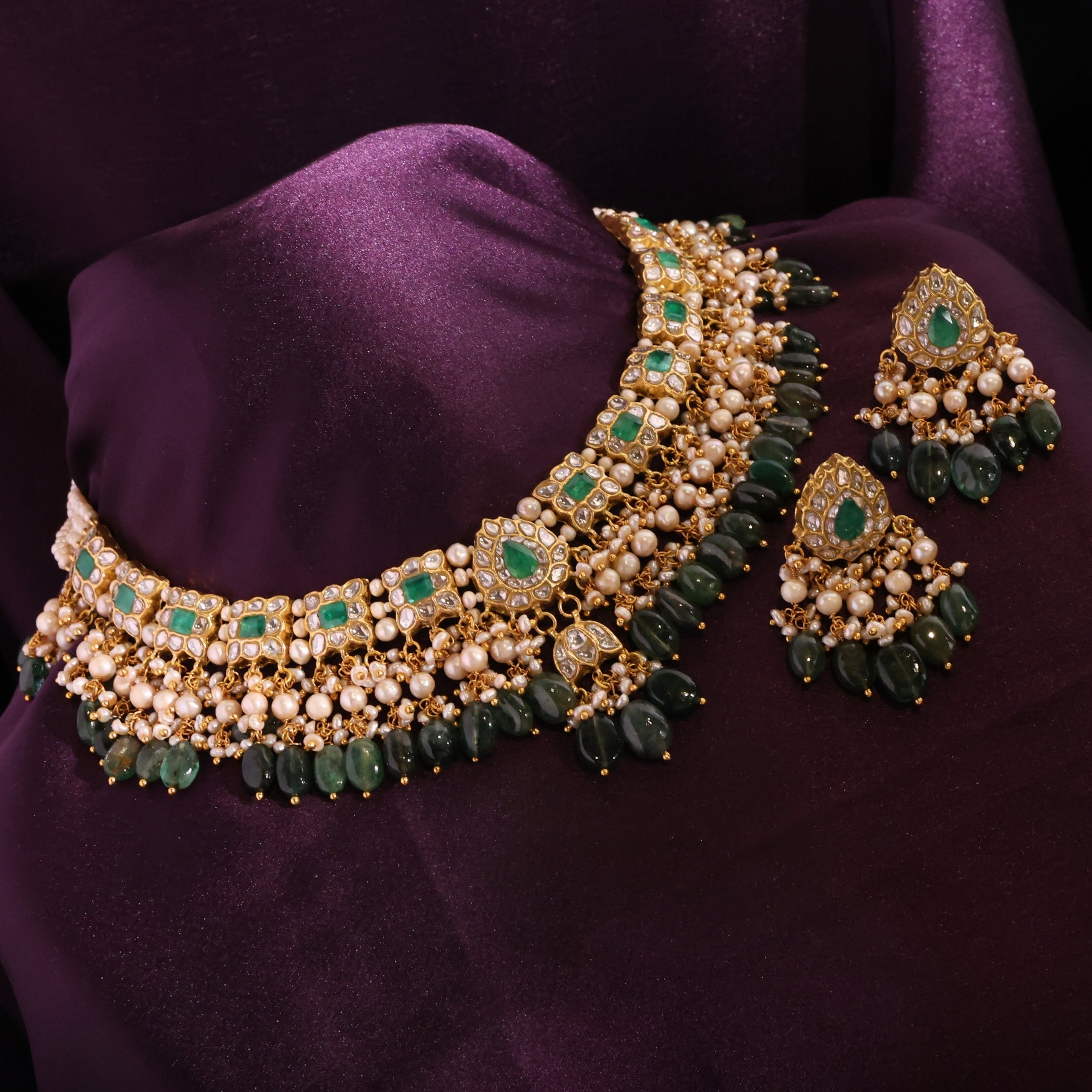 Shruti Necklace And Meghna Tops Polki Set