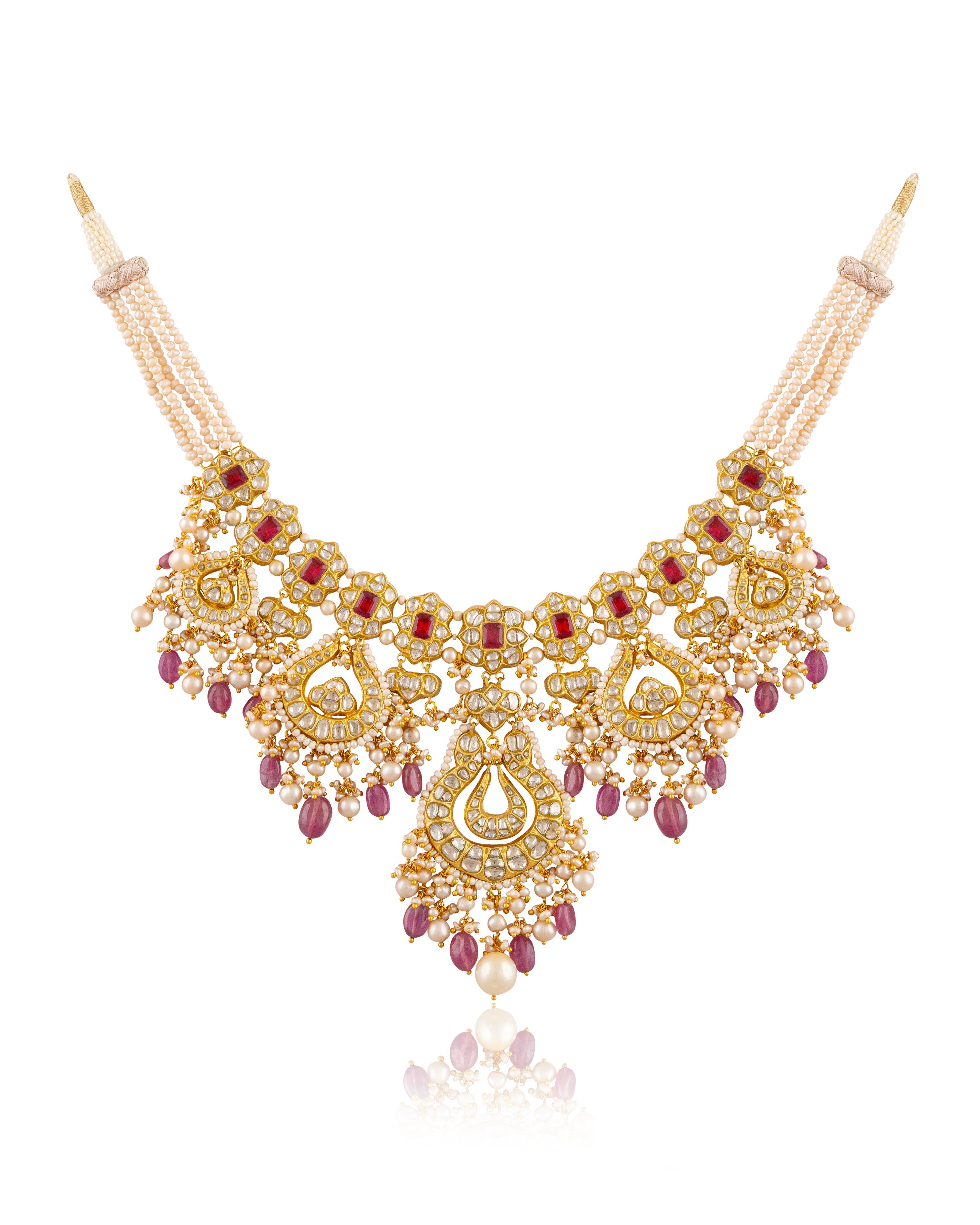Tanvi Necklace And Radhika Chandbalis Polki Set