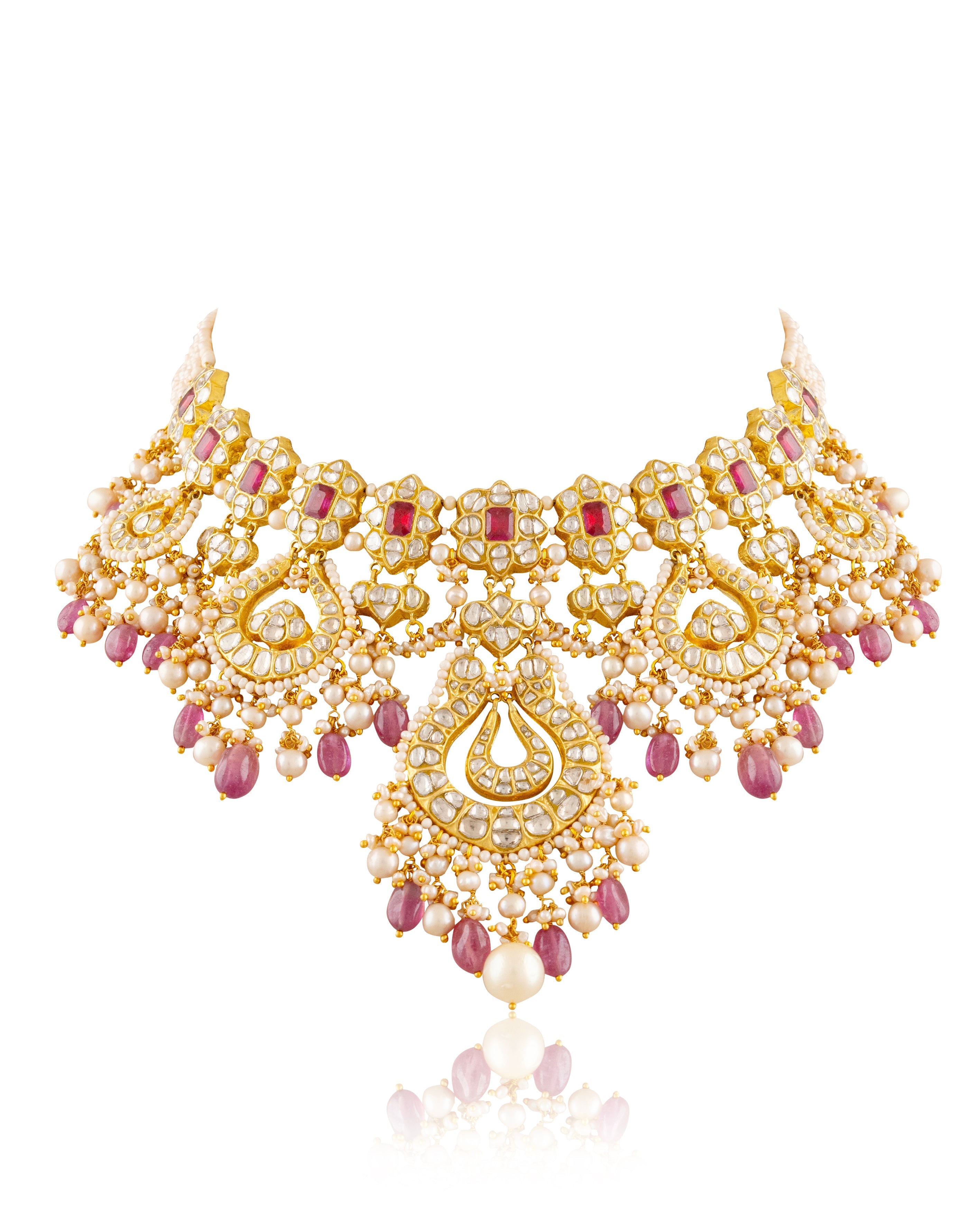 Tanvi Necklace And Radhika Chandbalis Polki Set