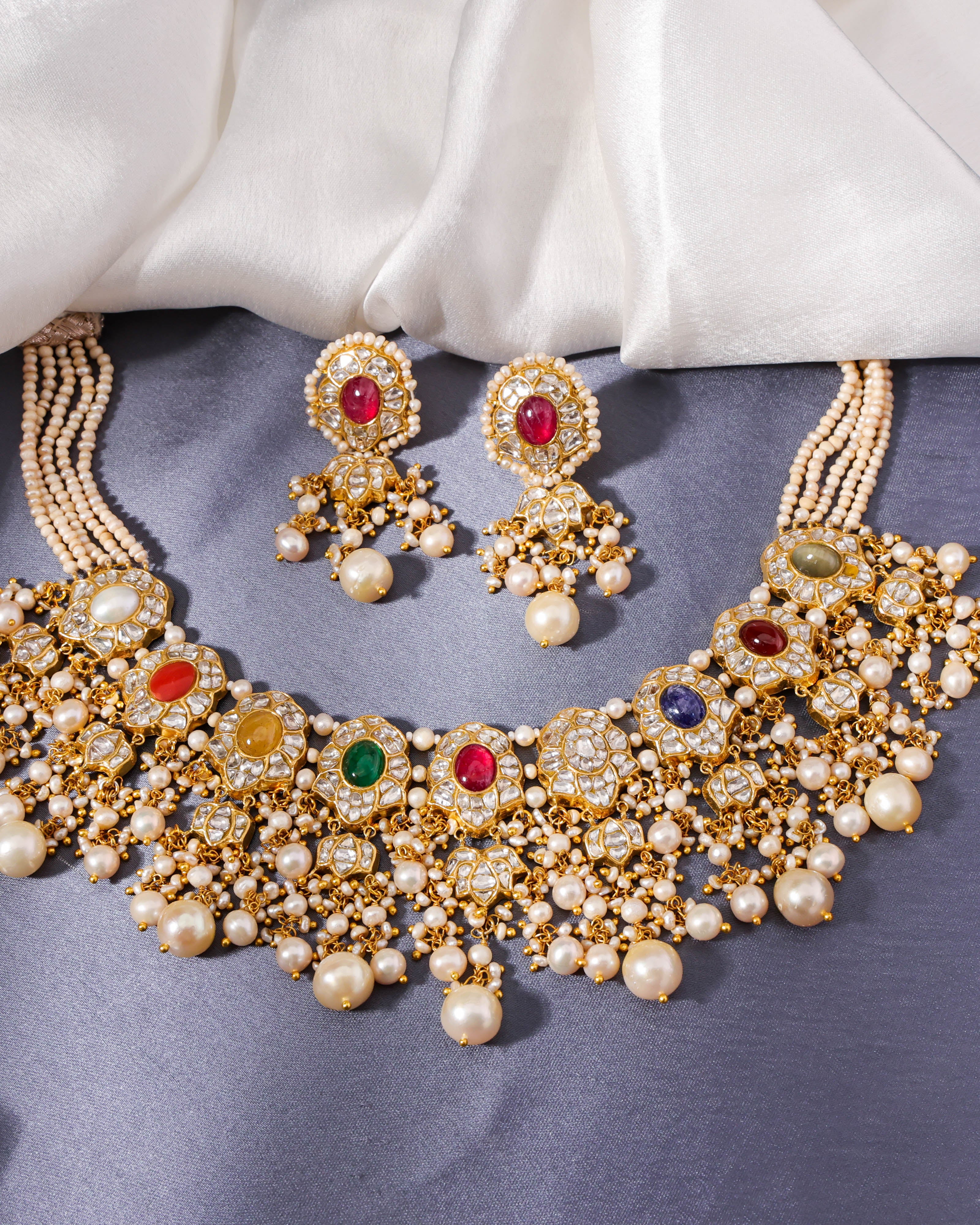 Simran Polki Long Earrings