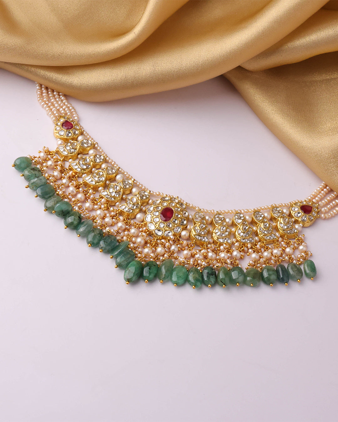 Mansi Necklace And Nimisha Tops Polki Set