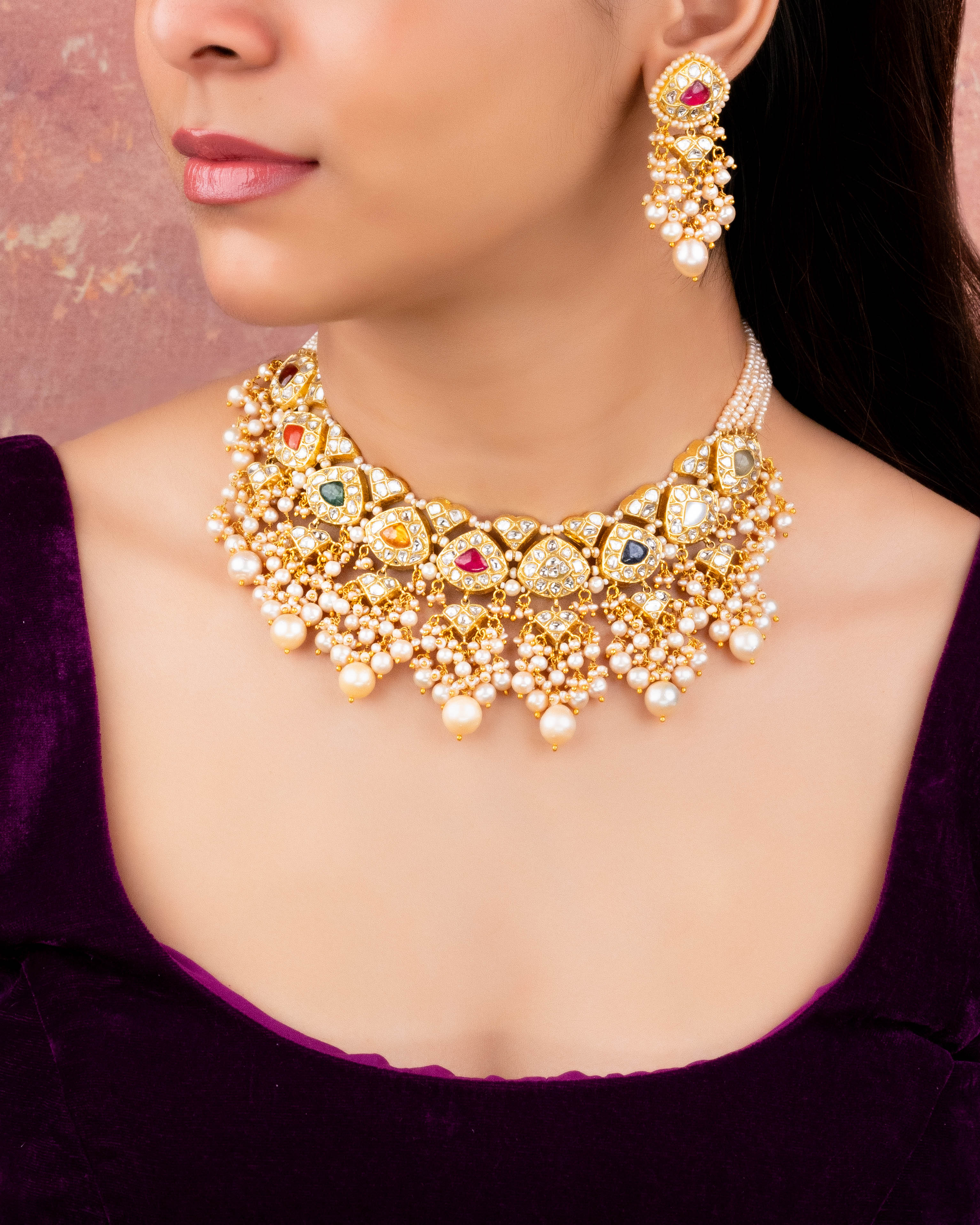 Tisya Polki Long Earrings