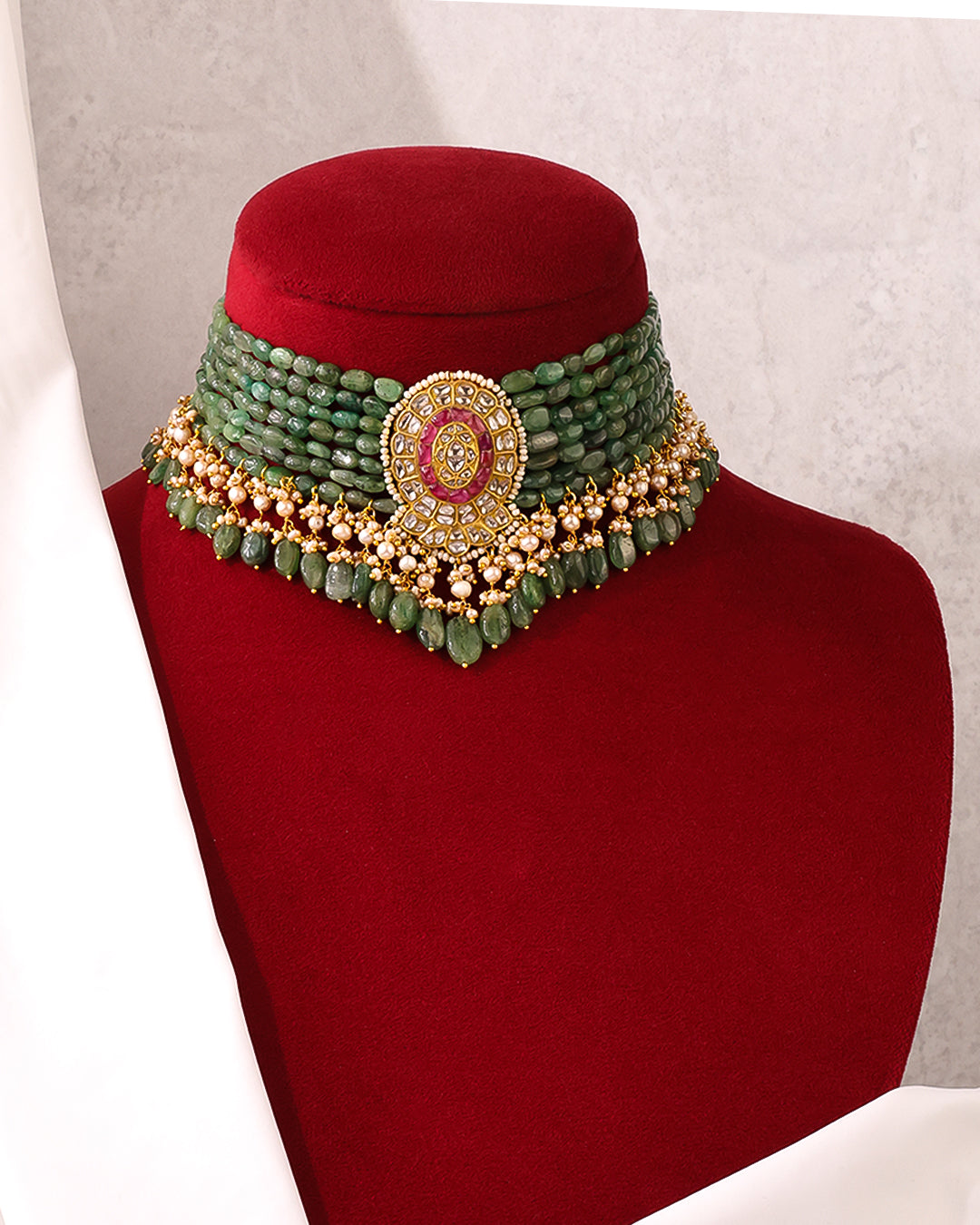 Zinnia Polki Bead Choker